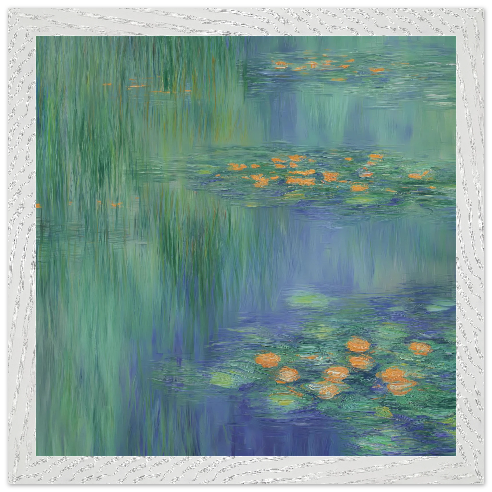 Reflets de Nénuphars — tableau encadré bois — vue 11 — art mural STNCL