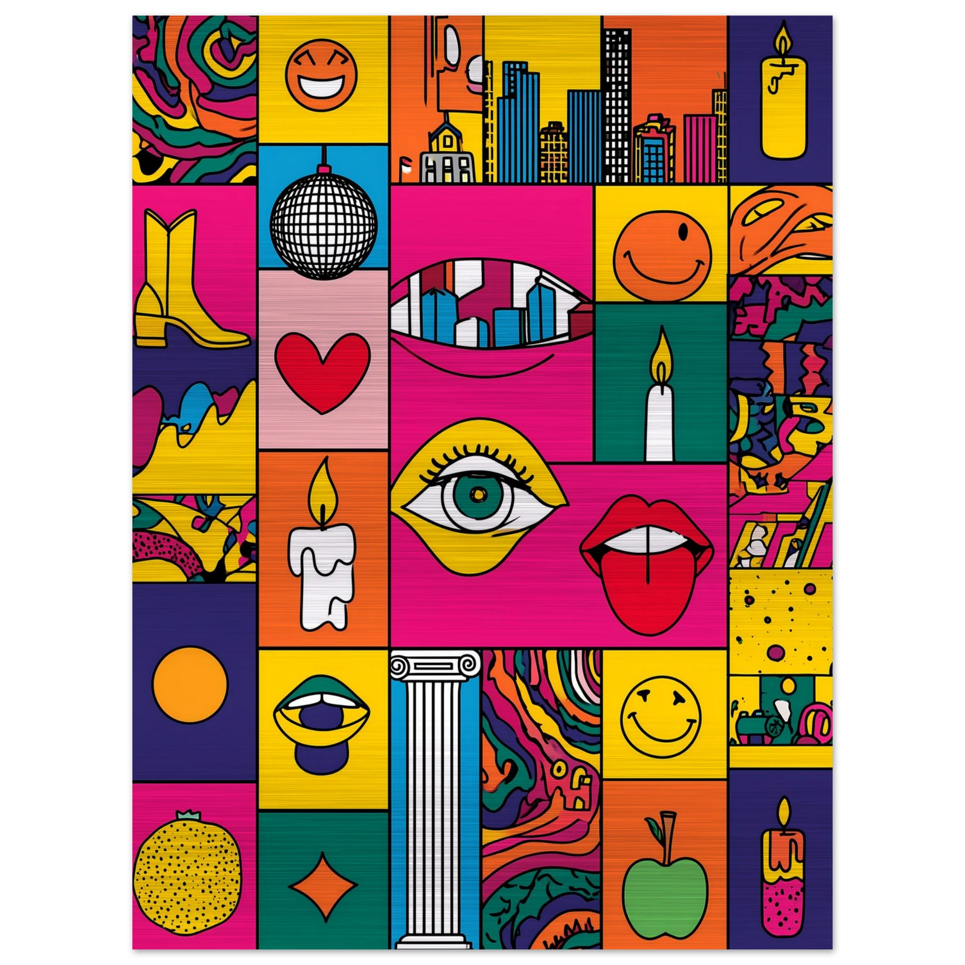 Icônes en Grille — tableau aluminium — vue 5 — art mural STNCL
