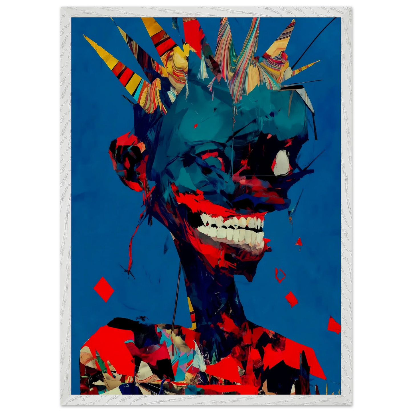 Le Rire Bleu — tableau encadré bois — vue 11 — art mural STNCL