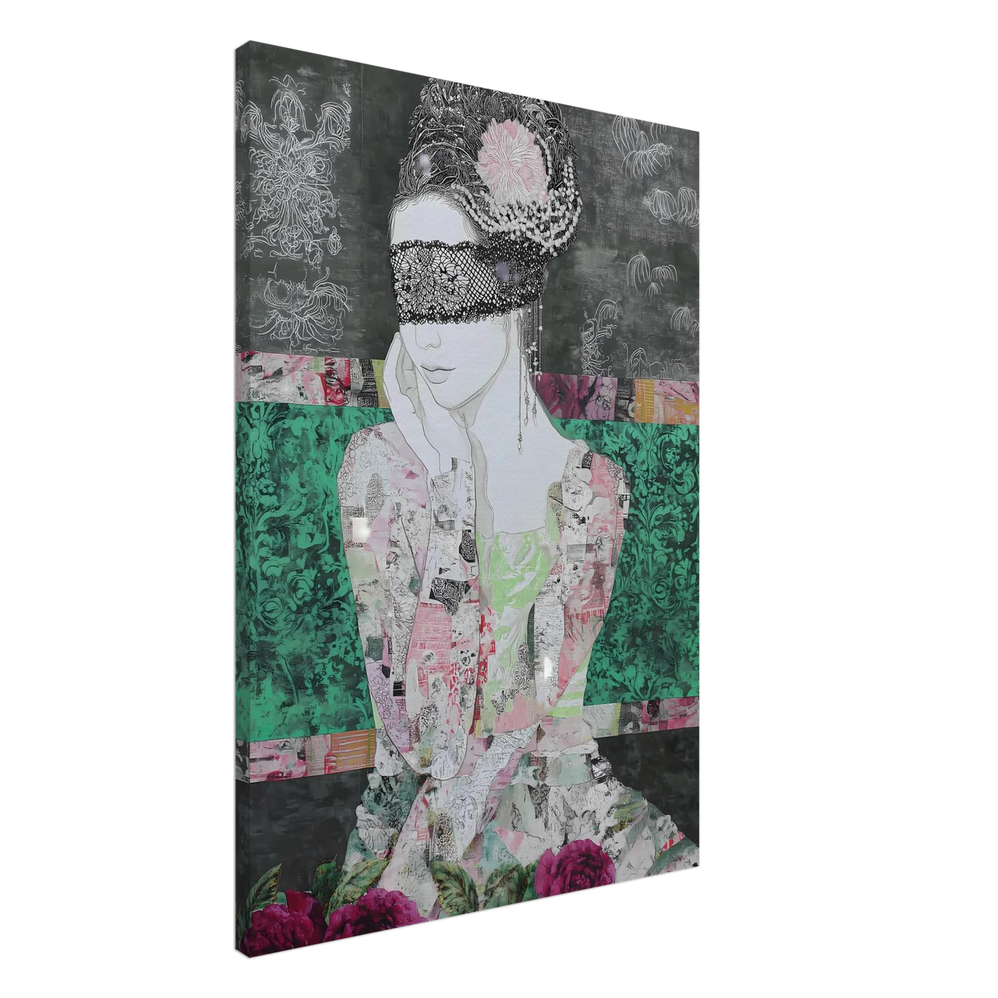 Dame de Dentelle — tableau sur toile — art mural STNCL