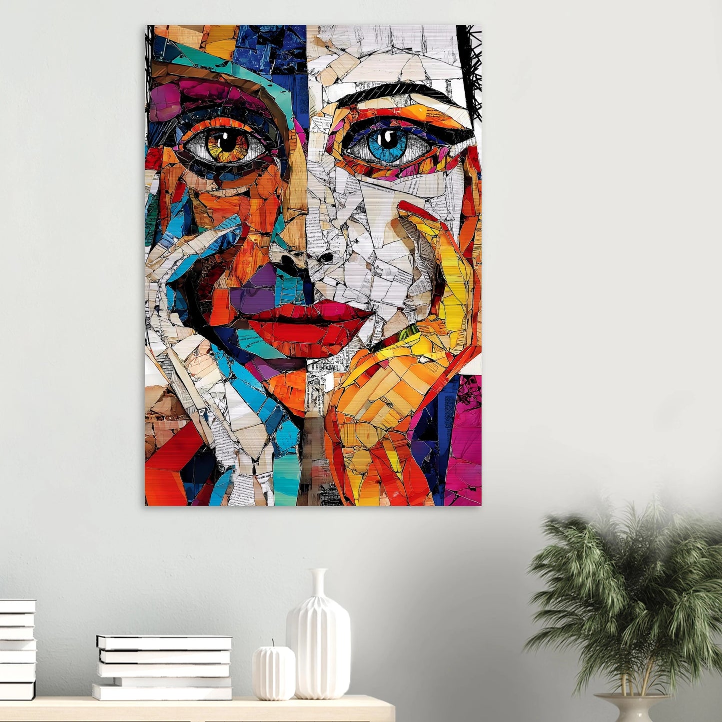 Visages Déchirés — tableau aluminium — vue 6 — art mural STNCL