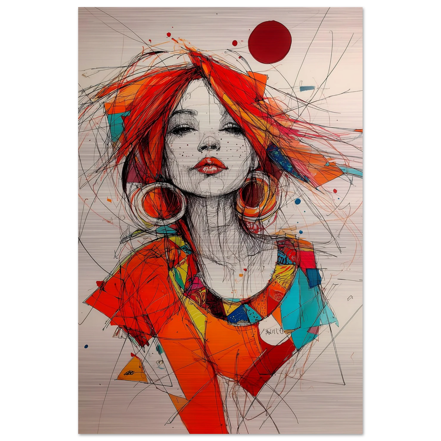 Créoles et Crayon — tableau aluminium — vue 3 — art mural STNCL
