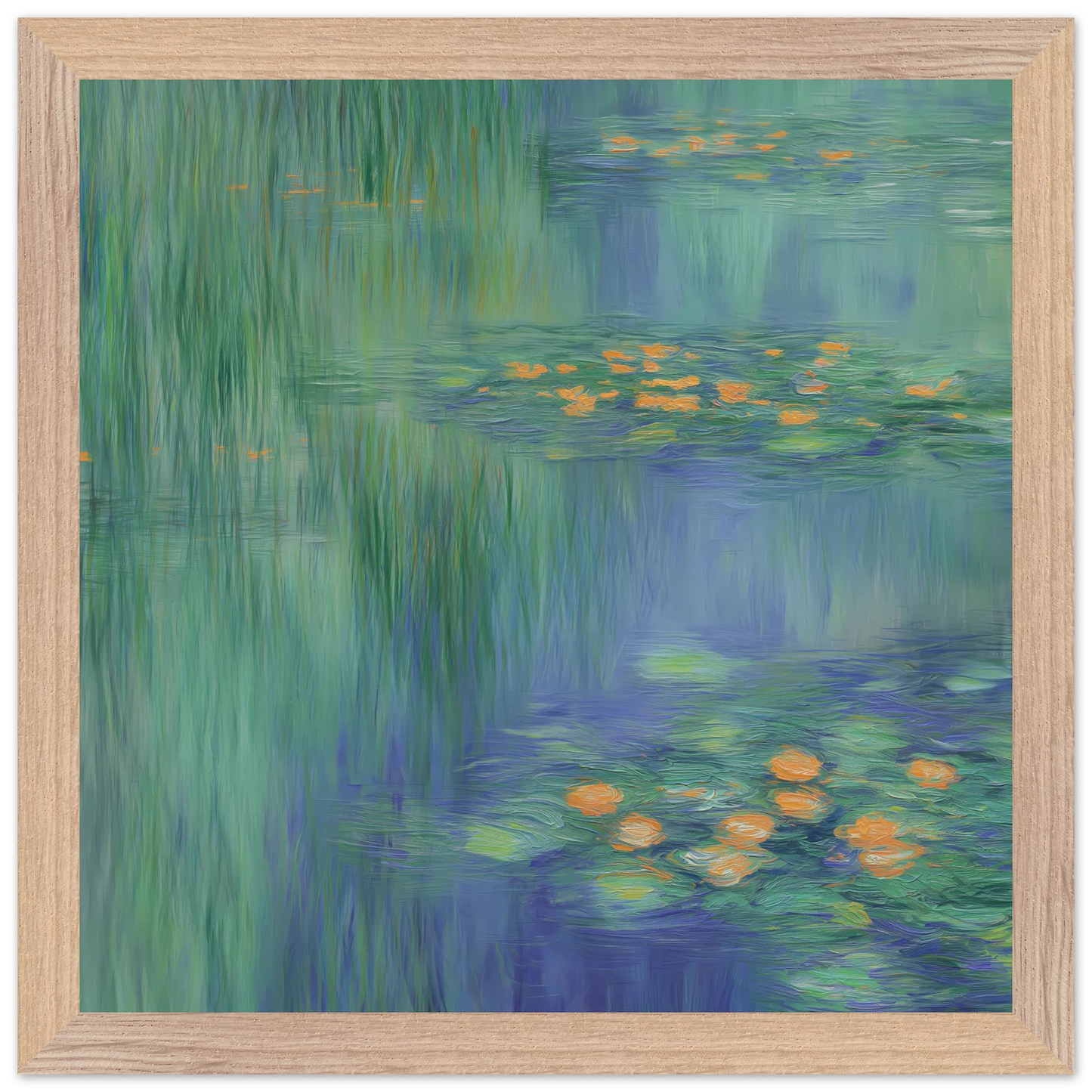 Reflets de Nénuphars — tableau encadré bois — vue 7 — art mural STNCL