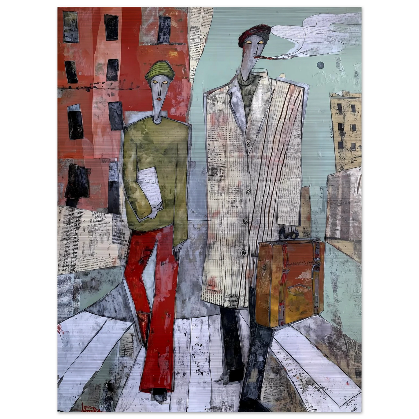 Les Voyageurs — tableau aluminium — vue 2 — art mural STNCL