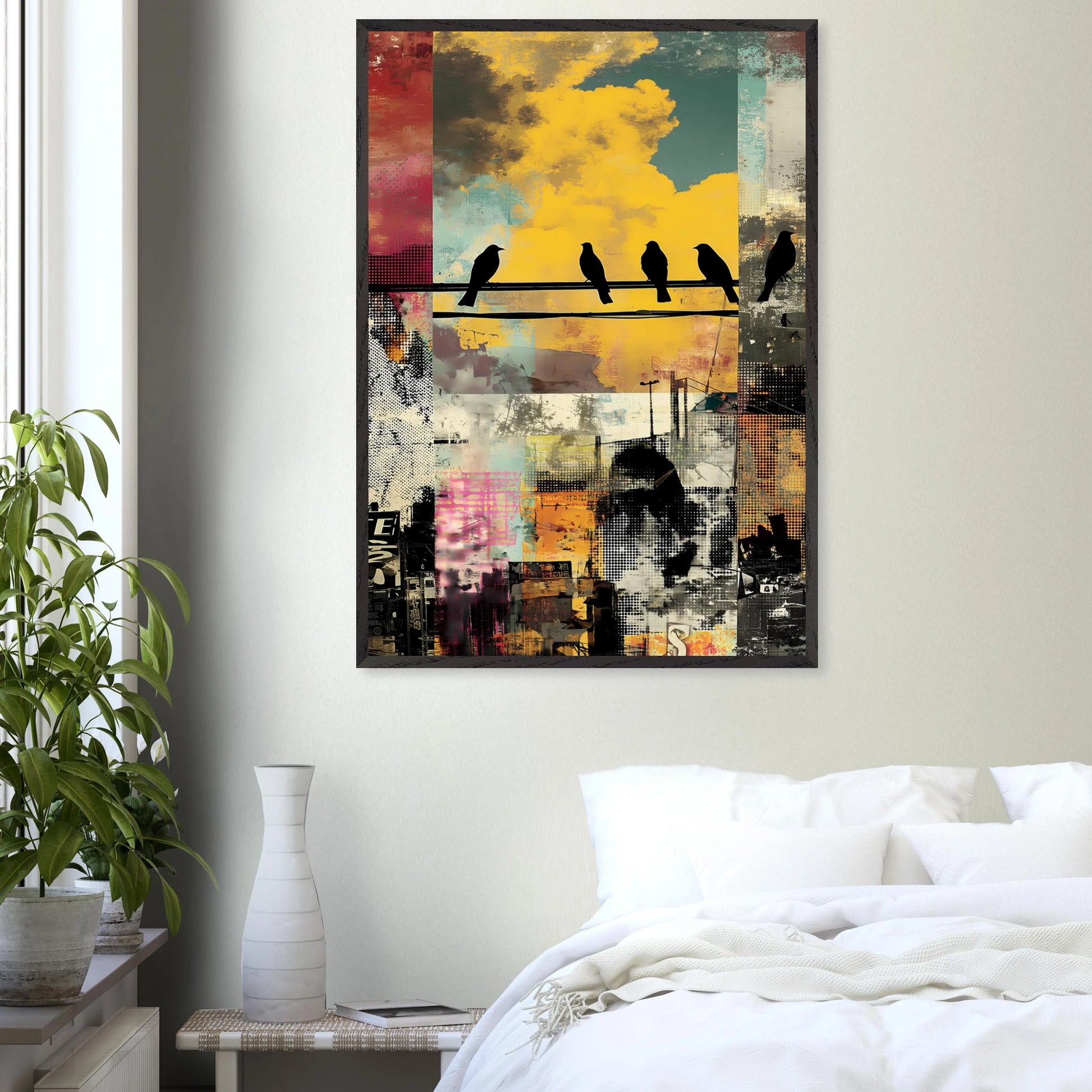 Perchoir Urbain — tableau encadre bois — vue 17 — art mural STNCL