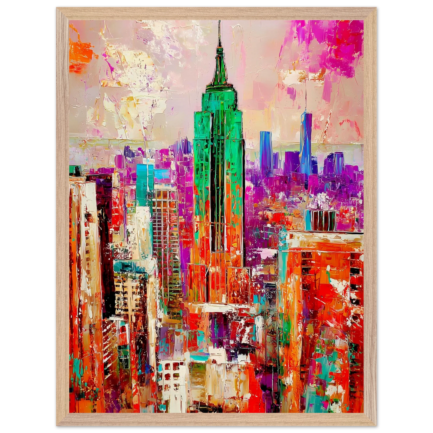 New York en Couleurs — tableau encadre bois — vue 3 — art mural STNCL