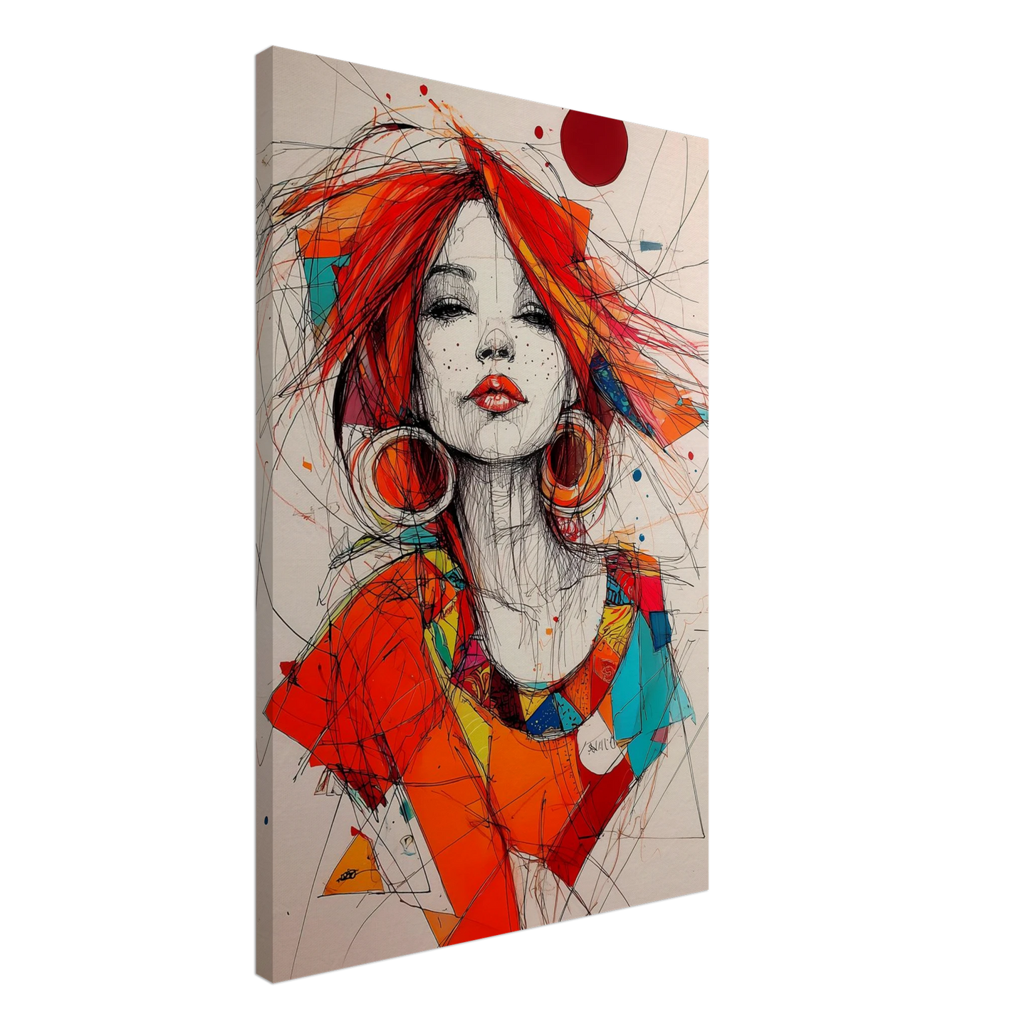 Créoles et Crayon — tableau sur toile — vue 2 — art mural STNCL