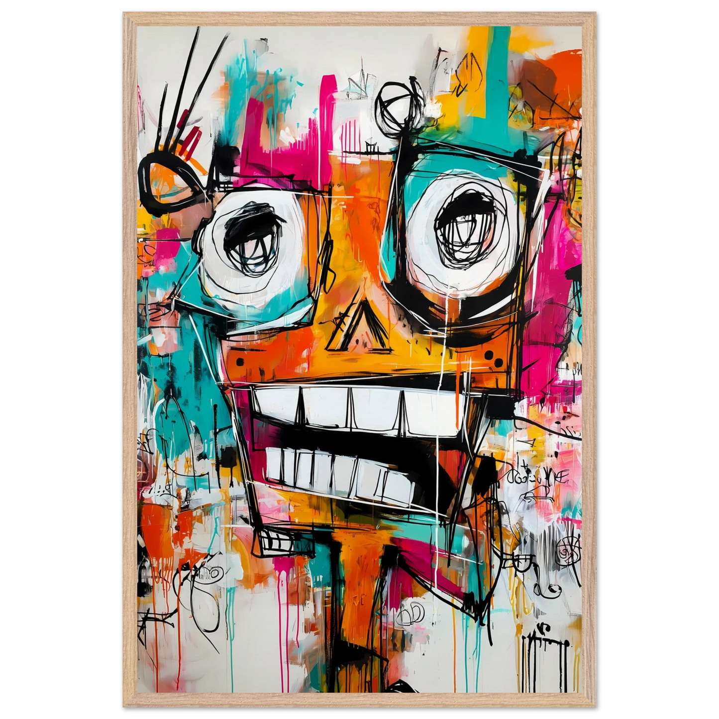 Face à Grands Yeux — tableau encadre bois — vue 14 — art mural STNCL