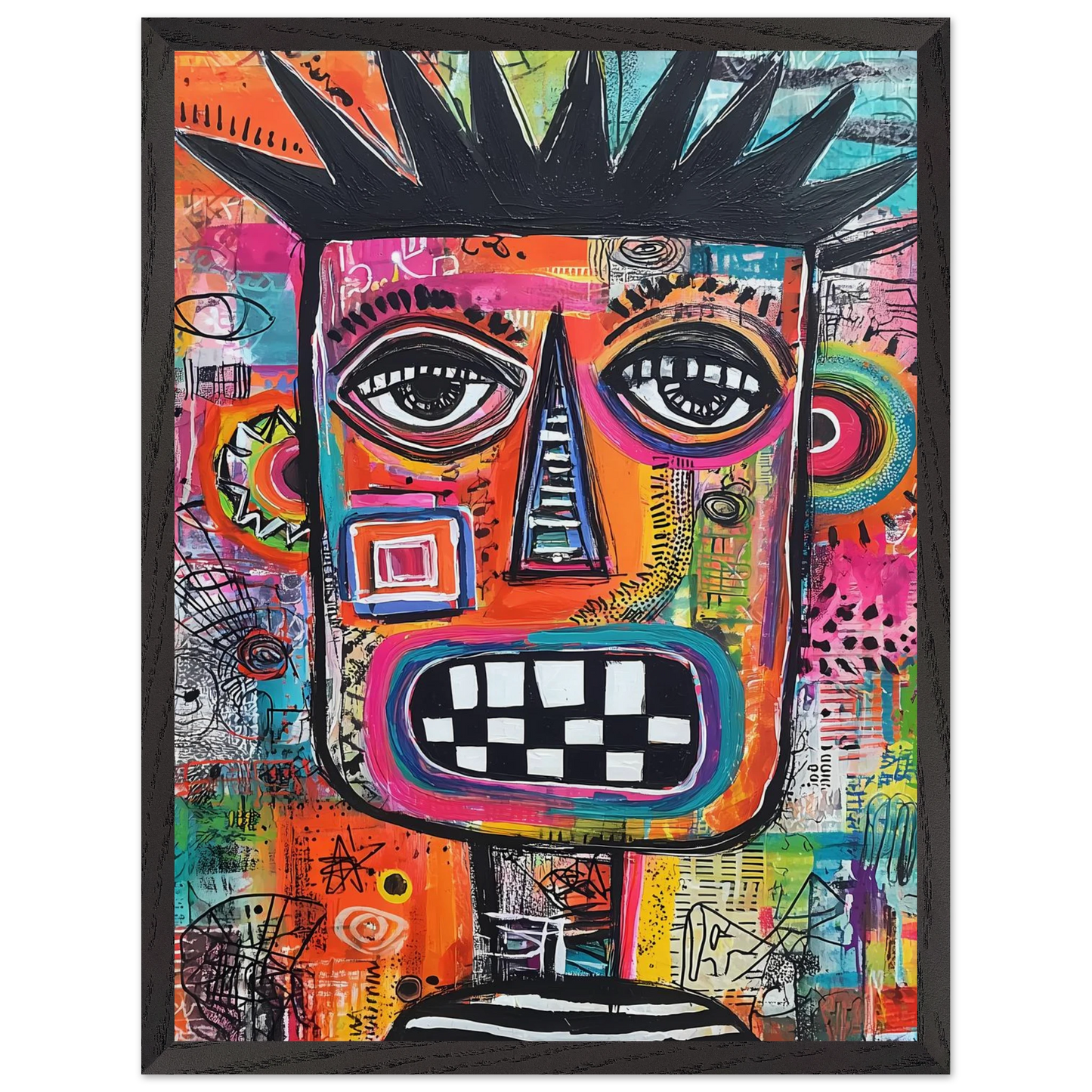 Masque Brut — tableau encadre bois — vue 15 — art mural STNCL