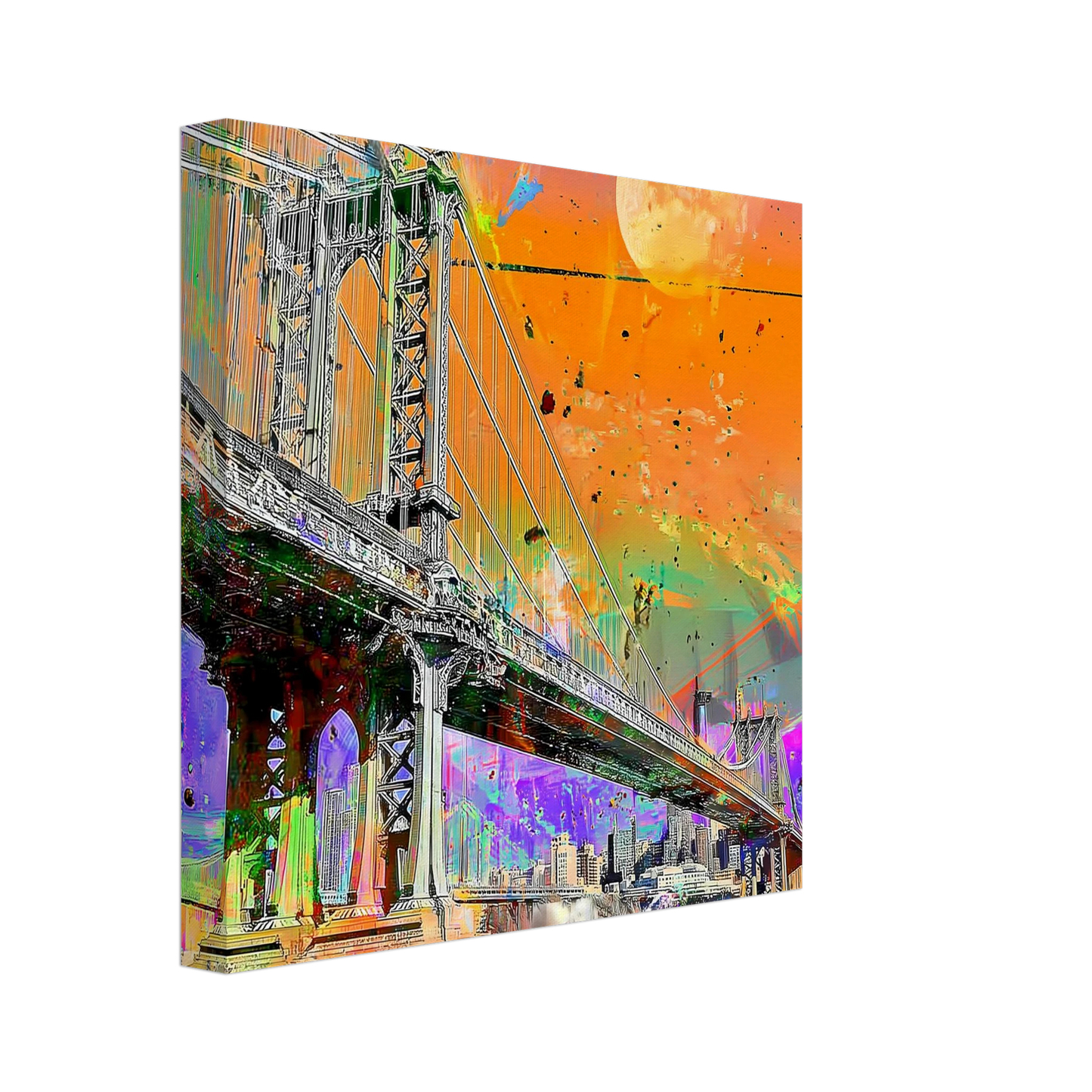 Pont sous la Lune — tableau sur toile — vue 2 — art mural STNCL