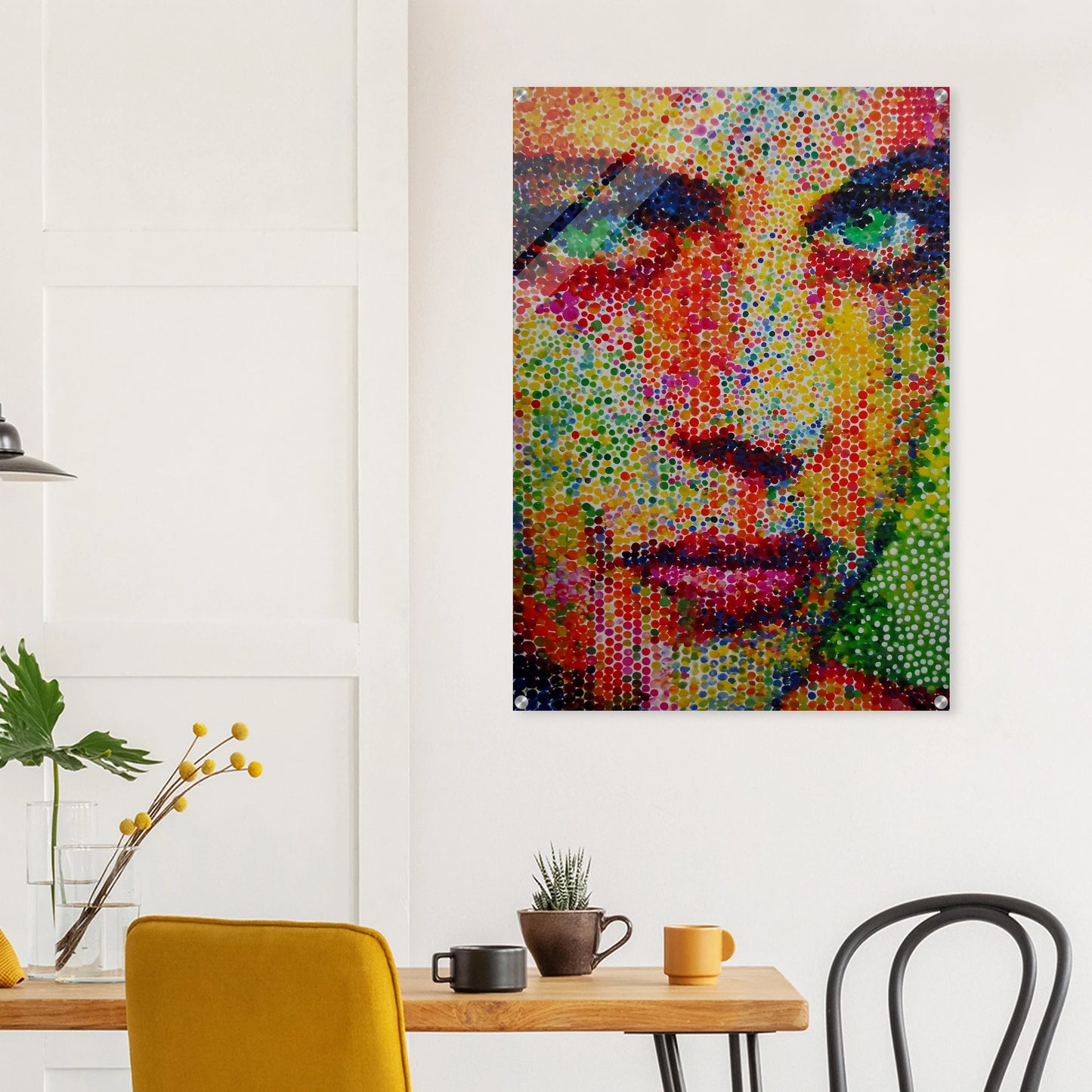 Le Visage en Points — tableau plexiglas — vue 8 — art mural STNCL