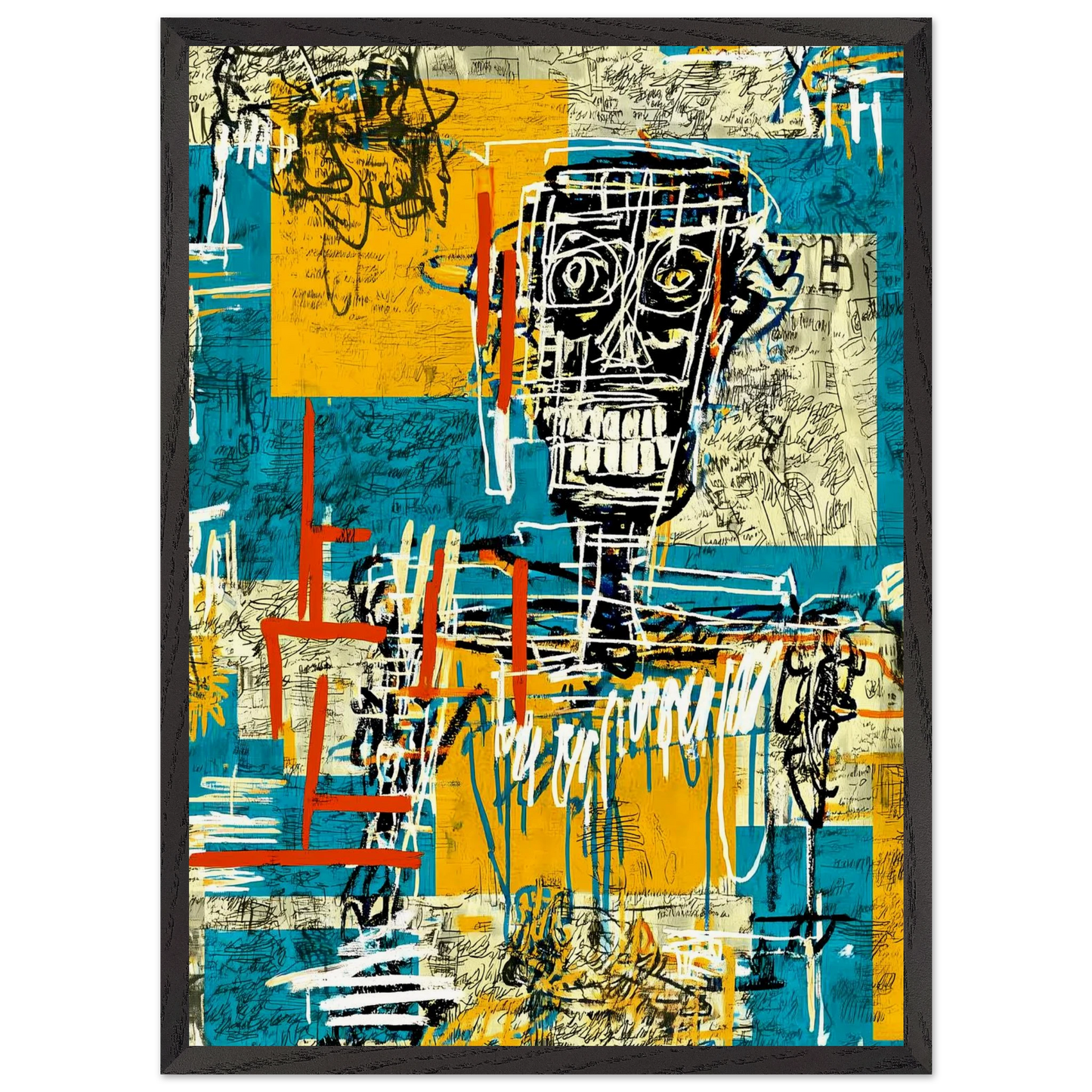 Visage Griffé — tableau encadré bois — vue 10 — art mural STNCL