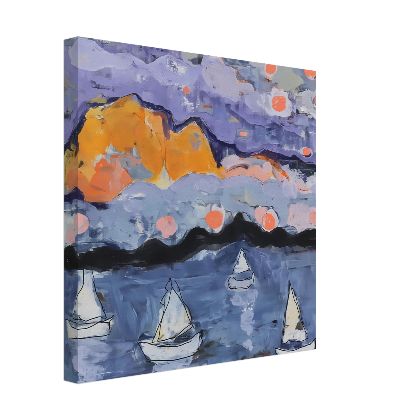 Voiles dans la Baie — tableau sur toile — vue 3 — art mural STNCL