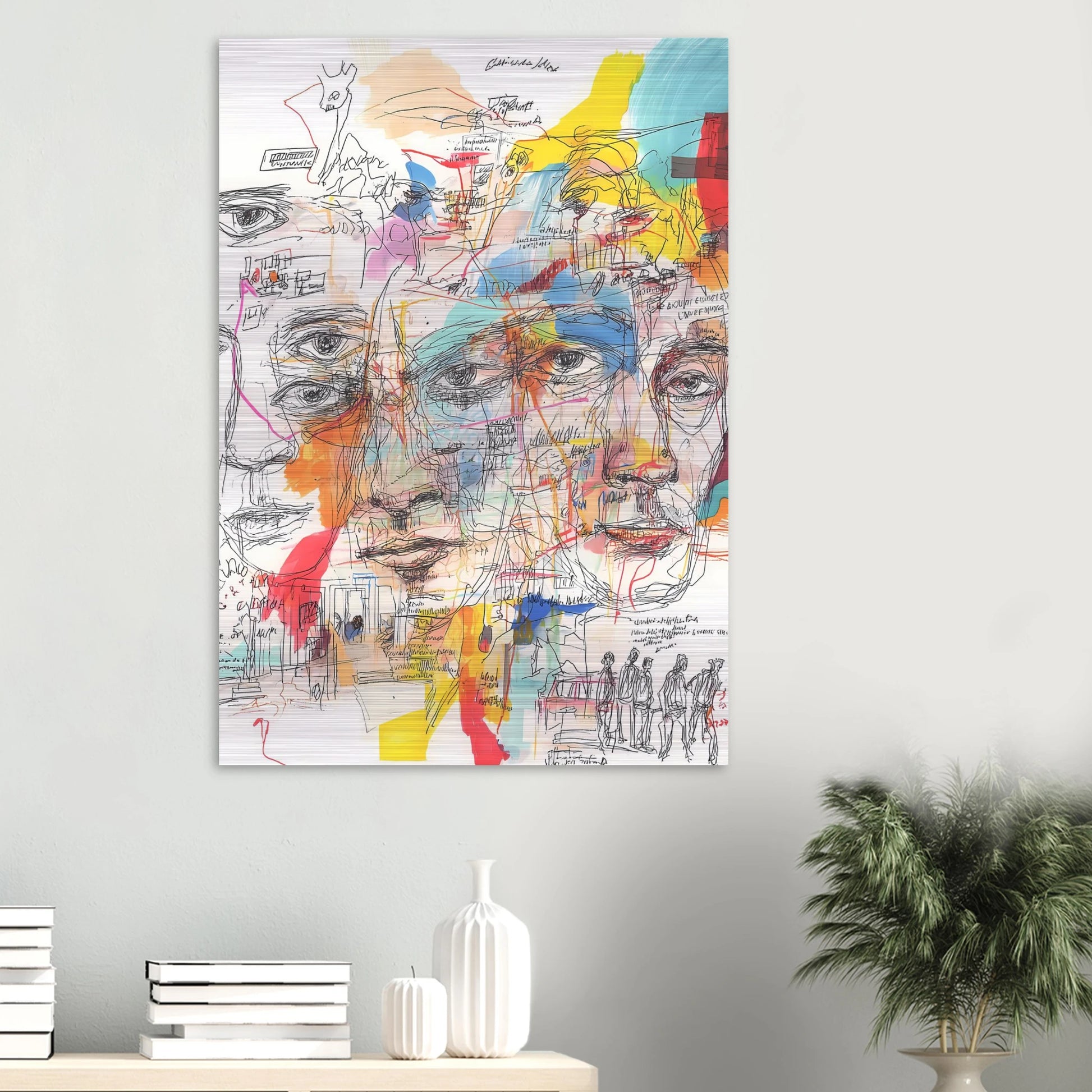 Carnet de Visages — tableau aluminium — vue 6 — art mural STNCL