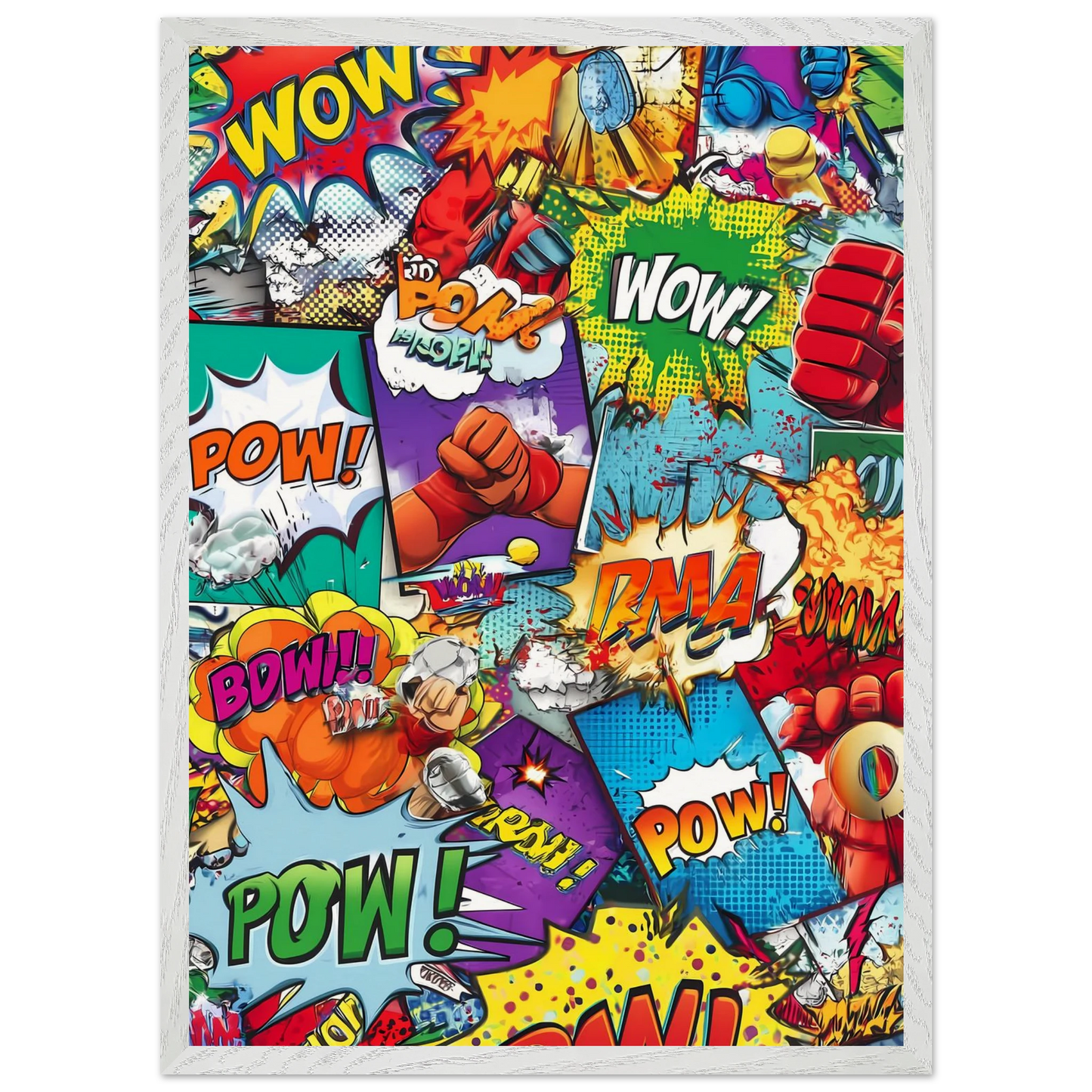Explosion Pop Art — tableau encadre bois — vue 11 — art mural STNCL