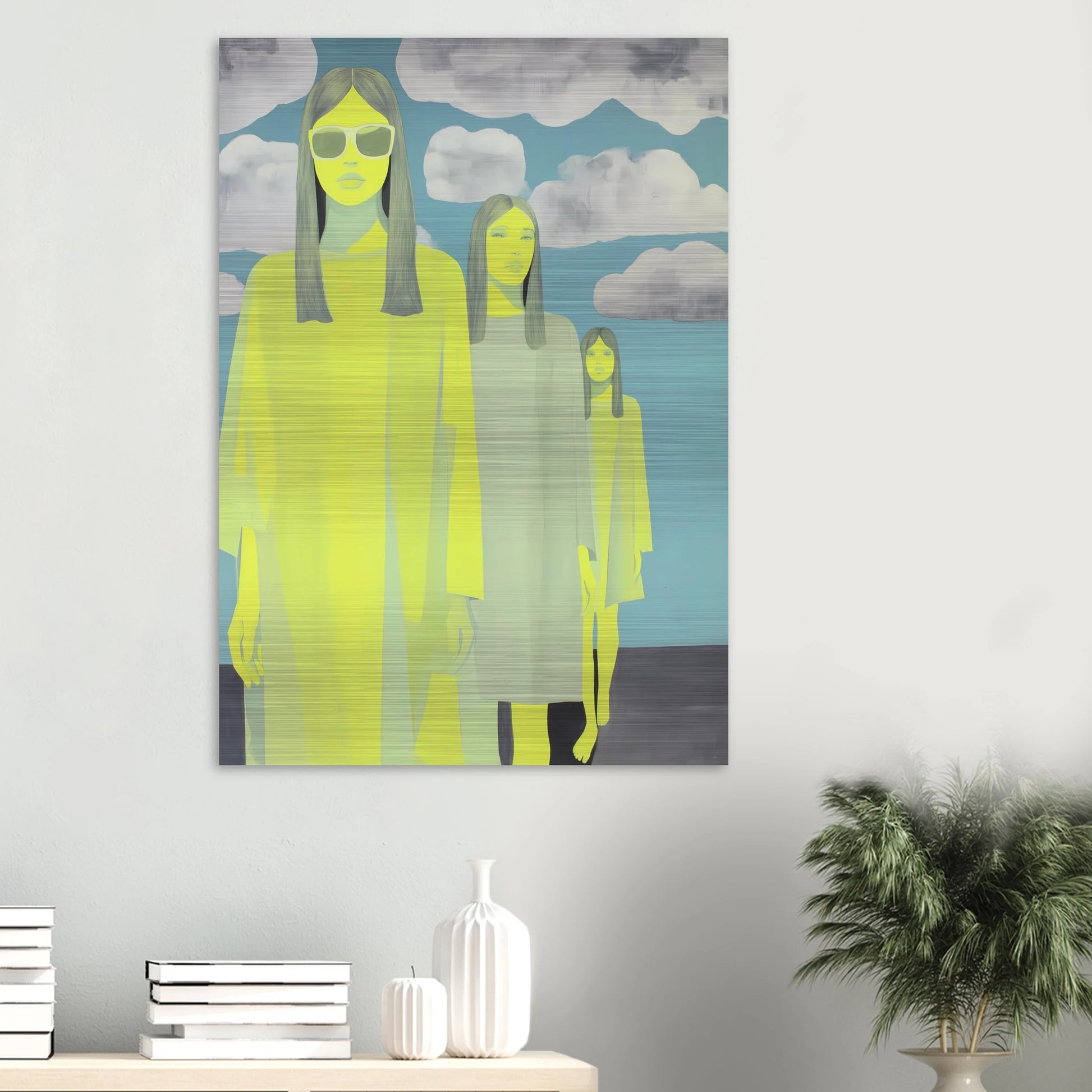 Les Trois Silhouettes — tableau aluminium — vue 6 — art mural STNCL