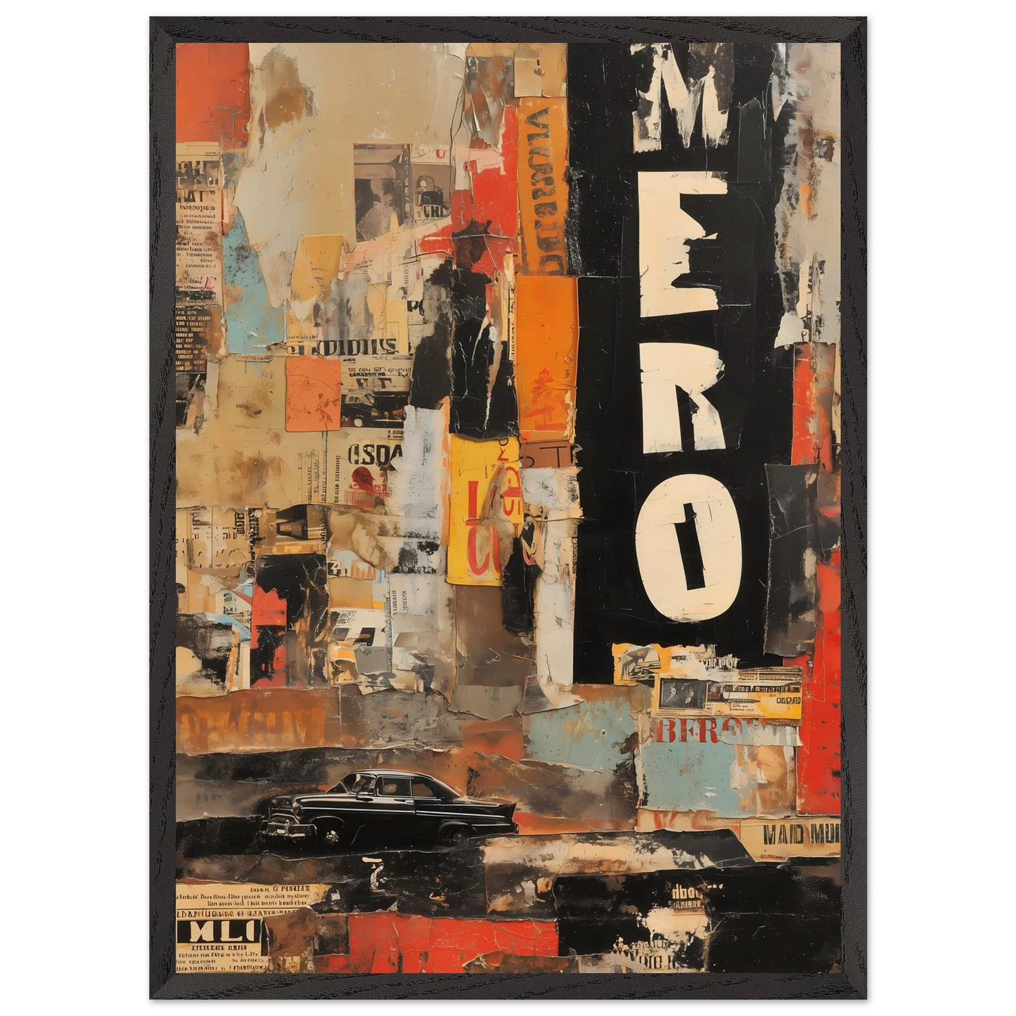 Affiches Lacérées — tableau encadré bois — vue 10 — art mural STNCL