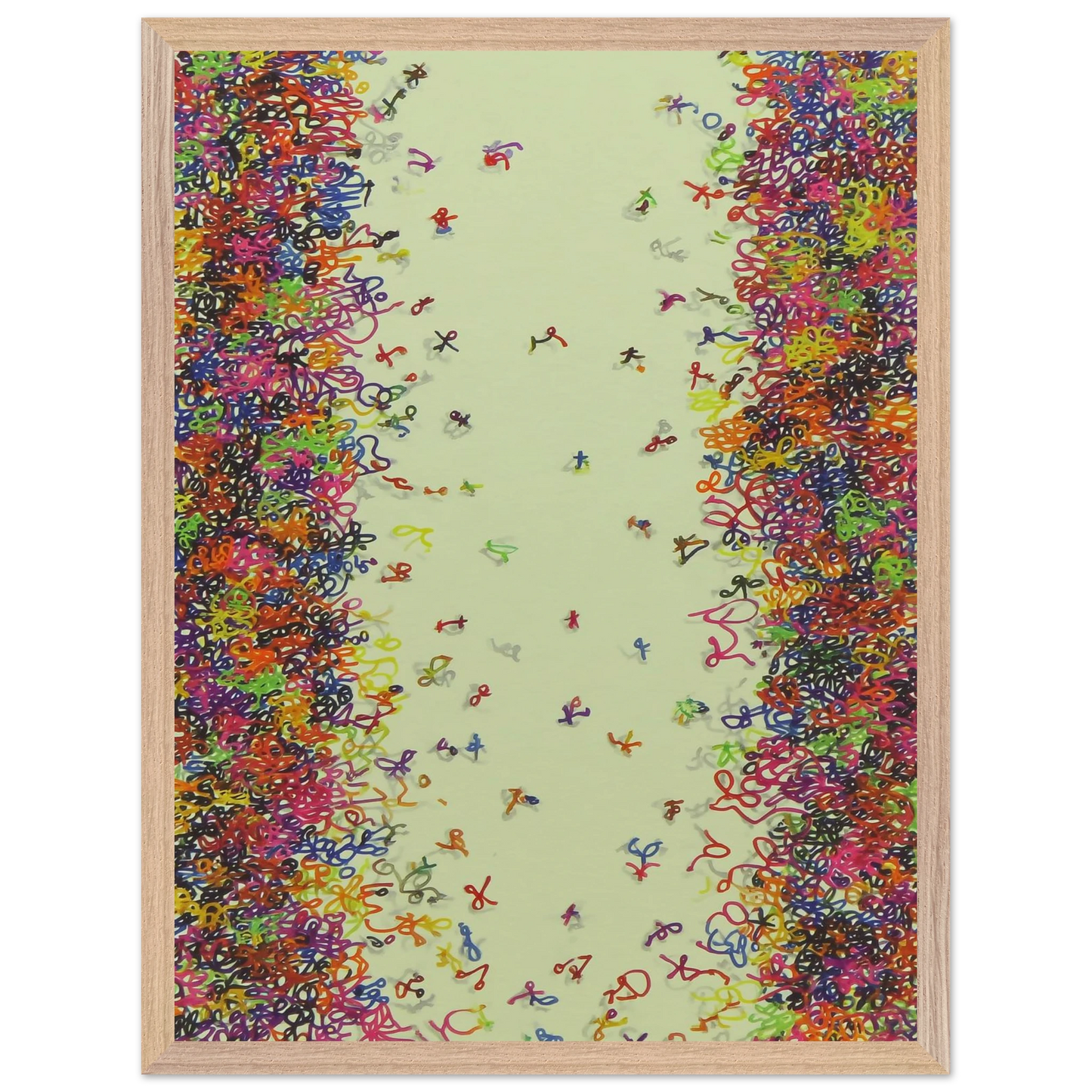 La Fête des Signes — tableau encadré bois — vue 6 — art mural STNCL