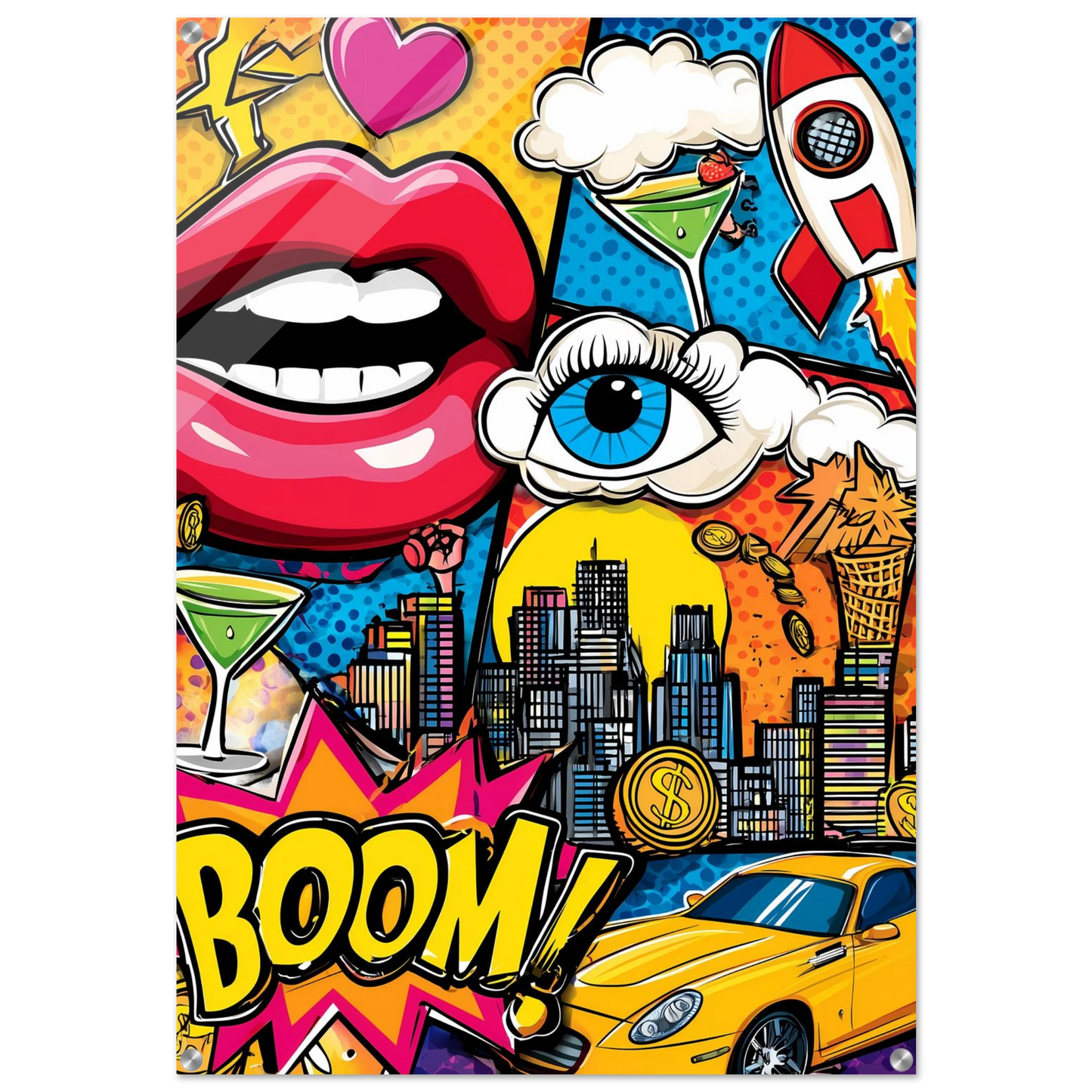 BOOM Pop Art — tableau plexiglas — art mural STNCL