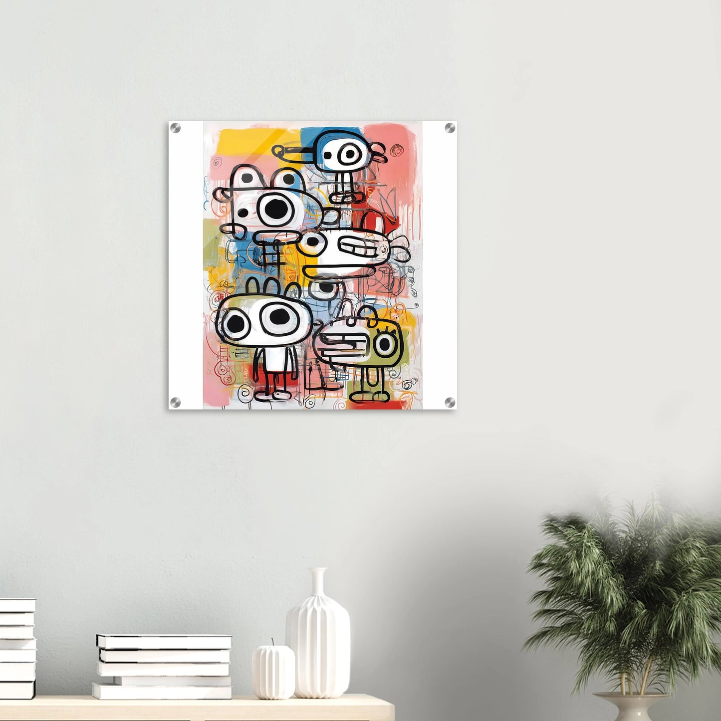 Les Cinq Curieux — tableau plexiglas — vue 5 — art mural STNCL