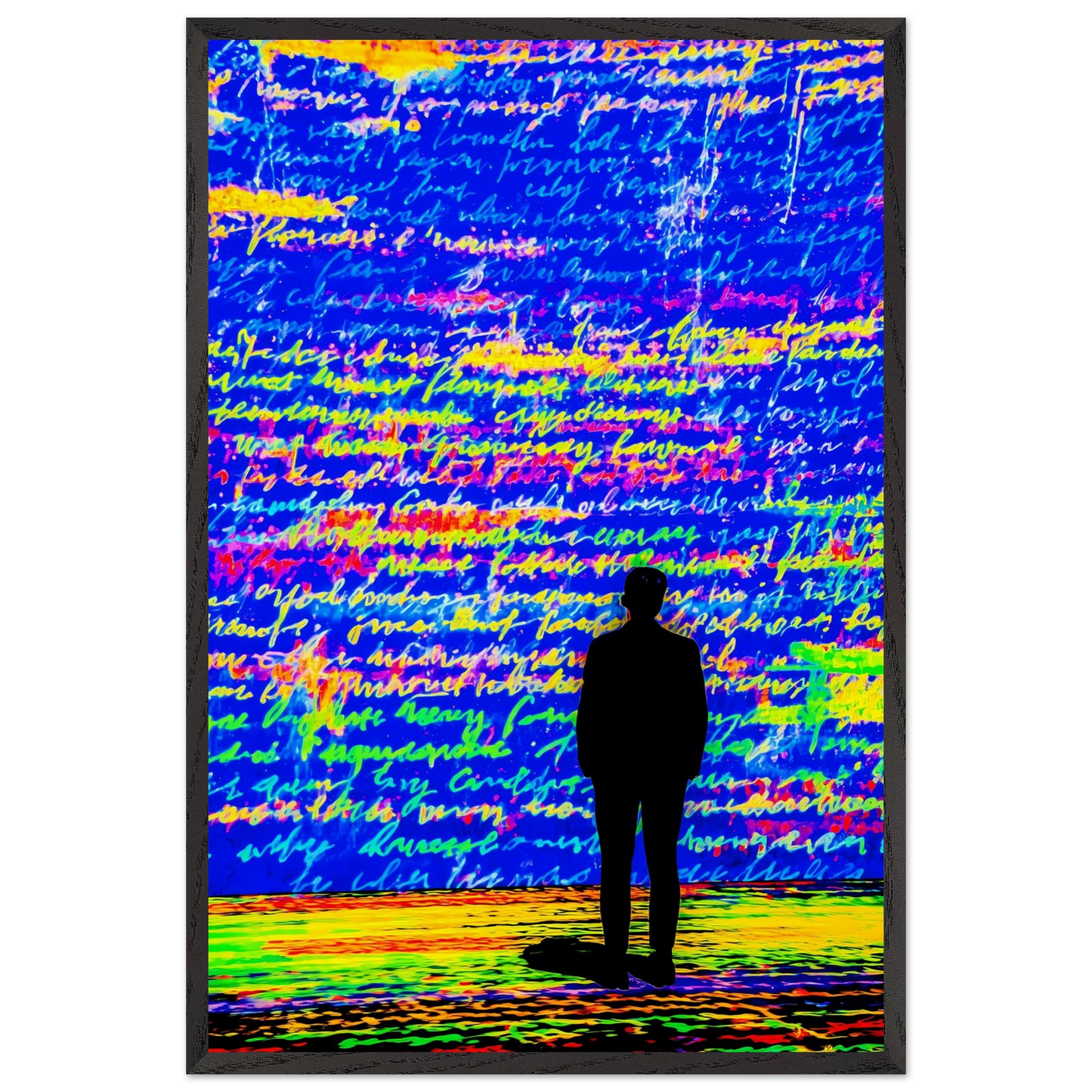 Le Mur Écrit — tableau encadré bois — vue 2 — art mural STNCL
