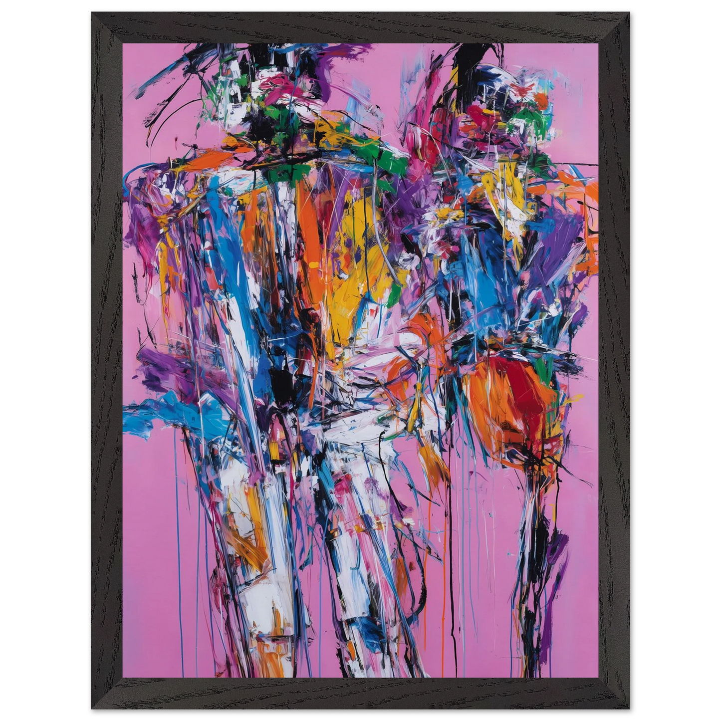 Duo en Tumulte — tableau encadre bois — vue 4 — art mural STNCL