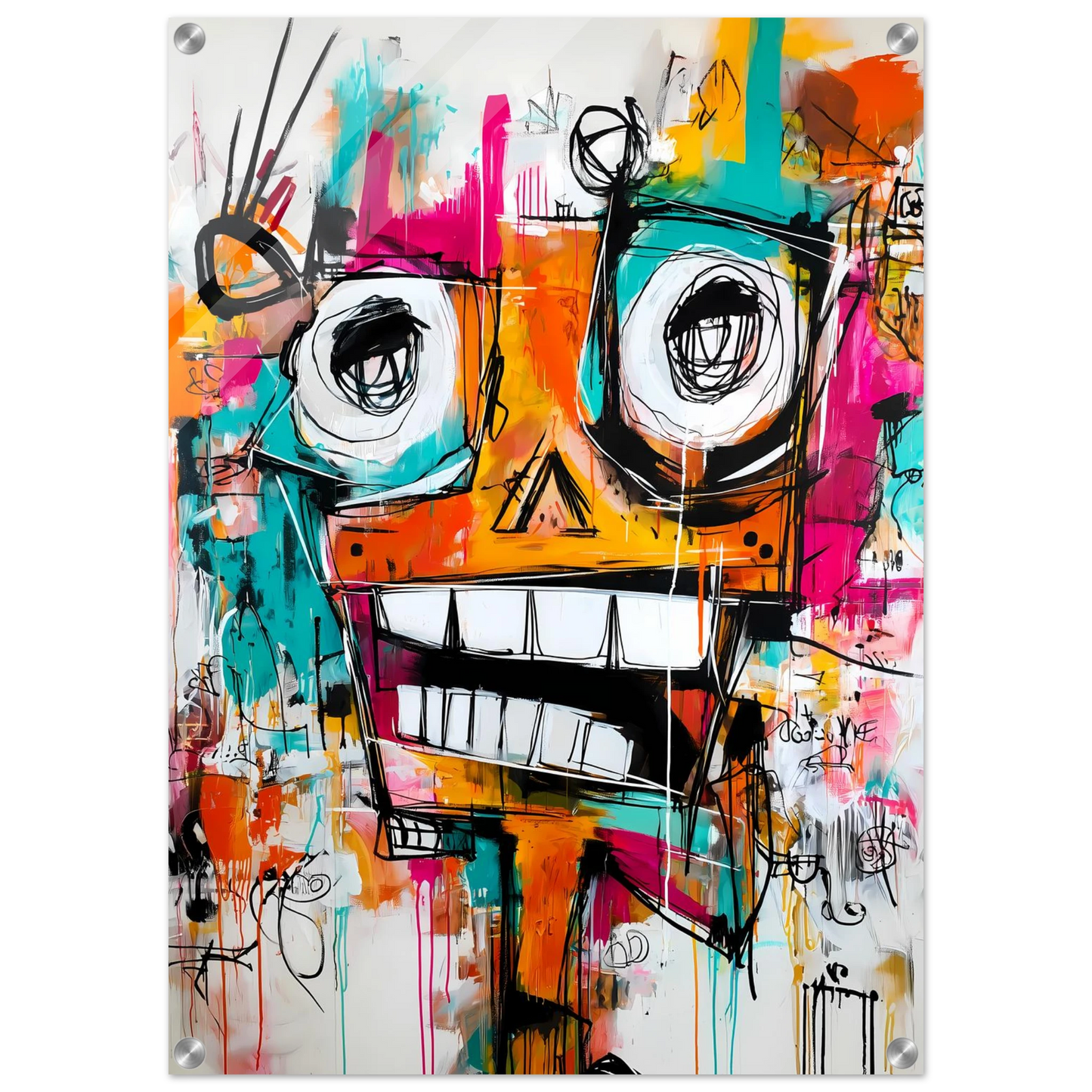 Face à Grands Yeux — tableau plexiglas — vue 2 — art mural STNCL
