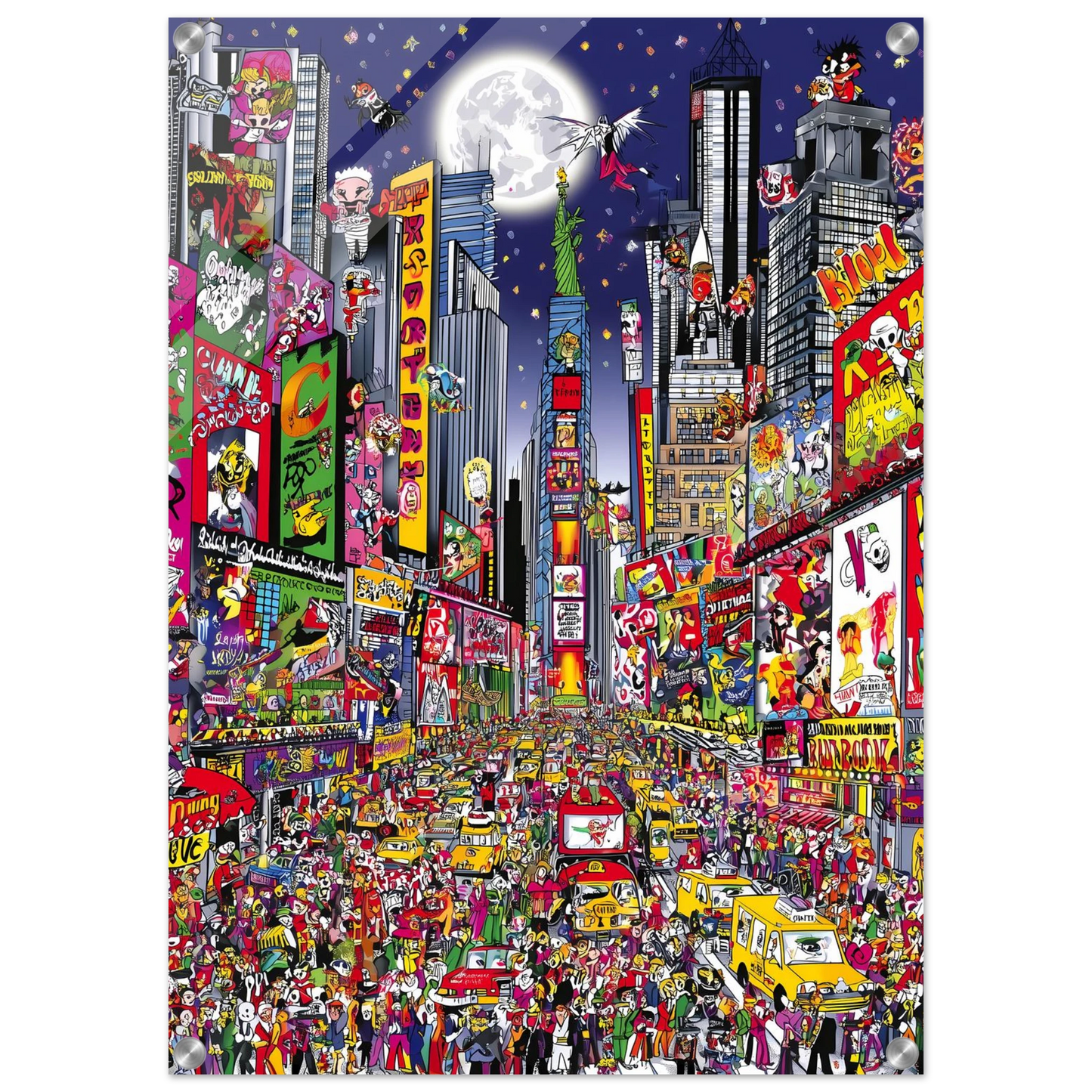 Times Square en Fête — tableau plexiglas — vue 2 — art mural STNCL