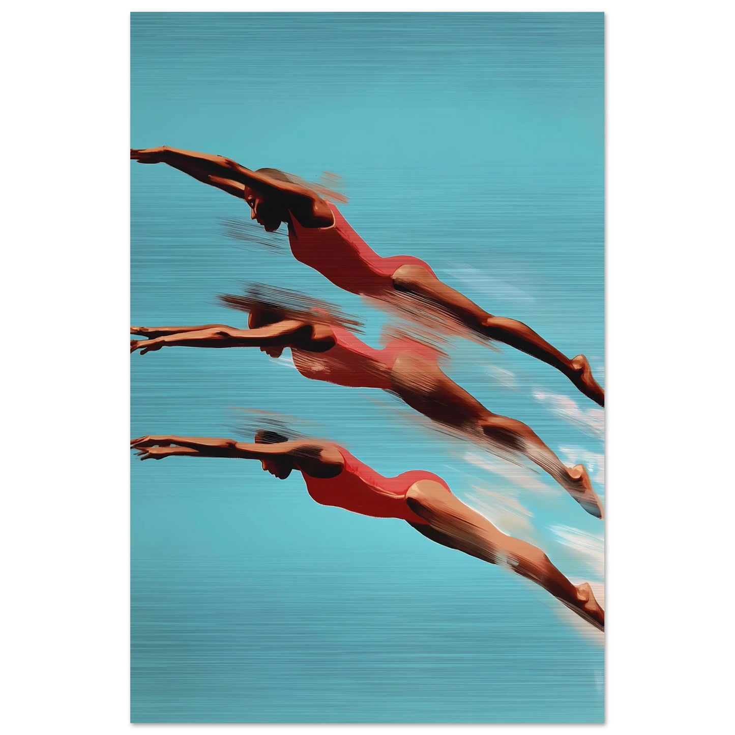 Trois Plongeuses — tableau aluminium — vue 3 — art mural STNCL