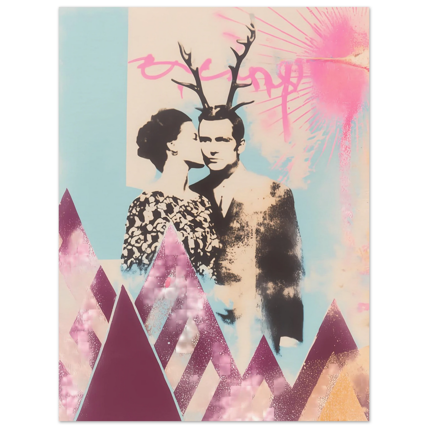 Le Couple aux Bois — affiche d'art — vue 3 — art mural STNCL