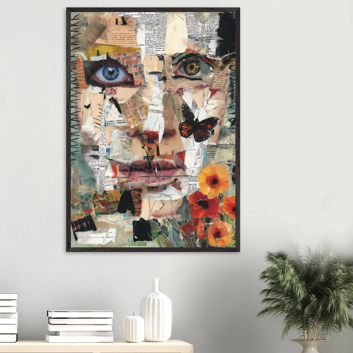 Le Visage de Papier — tableau encadré bois — vue 16 — art mural STNCL
