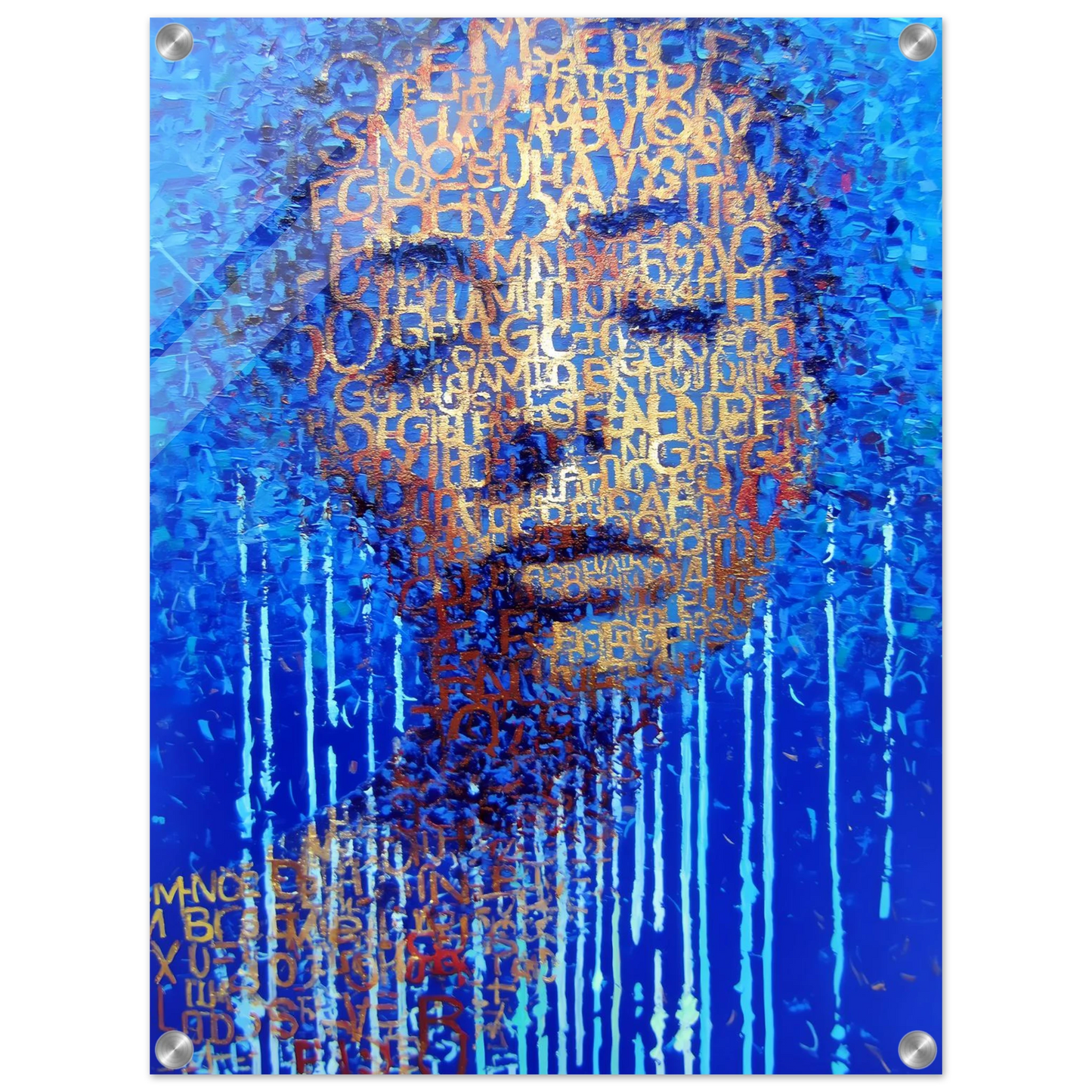 Visage de Lettres — tableau plexiglas — vue 4 — art mural STNCL
