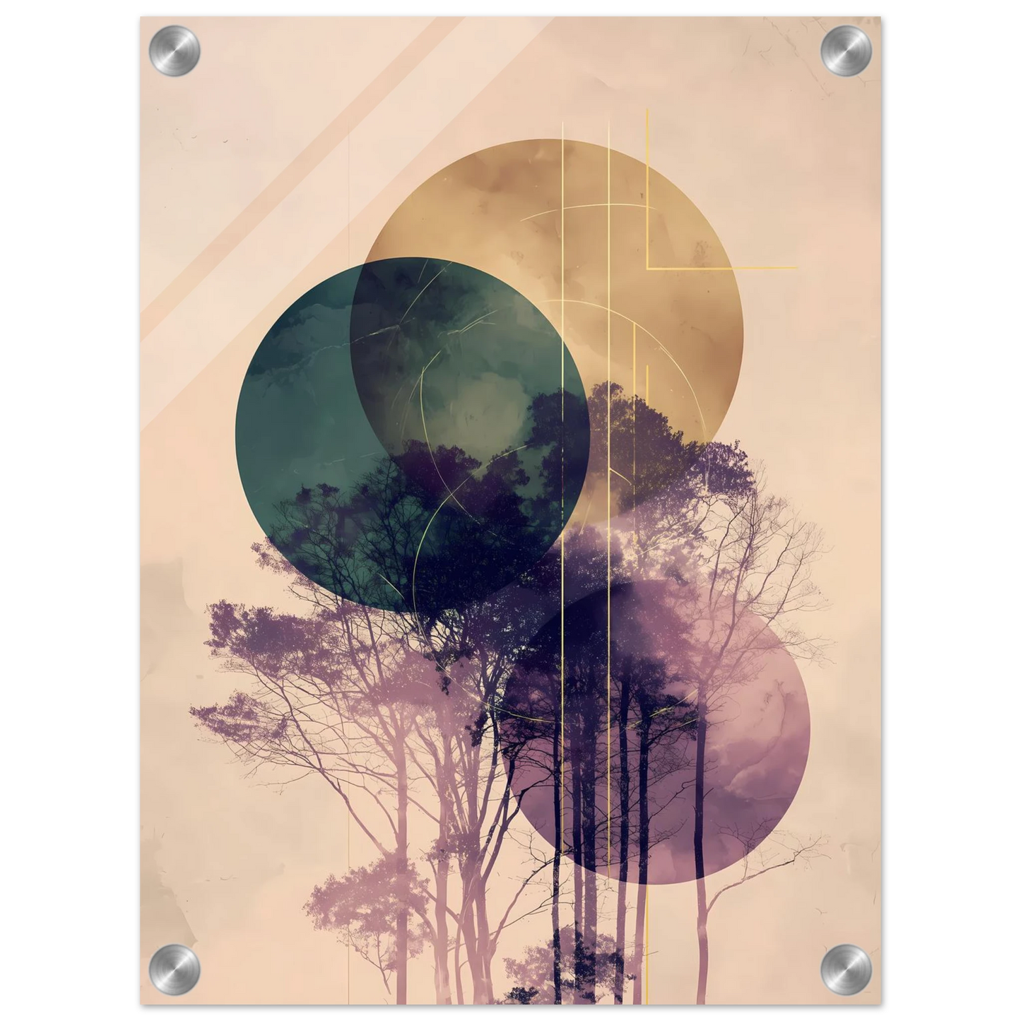 Forêt sous les Lunes — tableau plexiglas — vue 3 — art mural STNCL