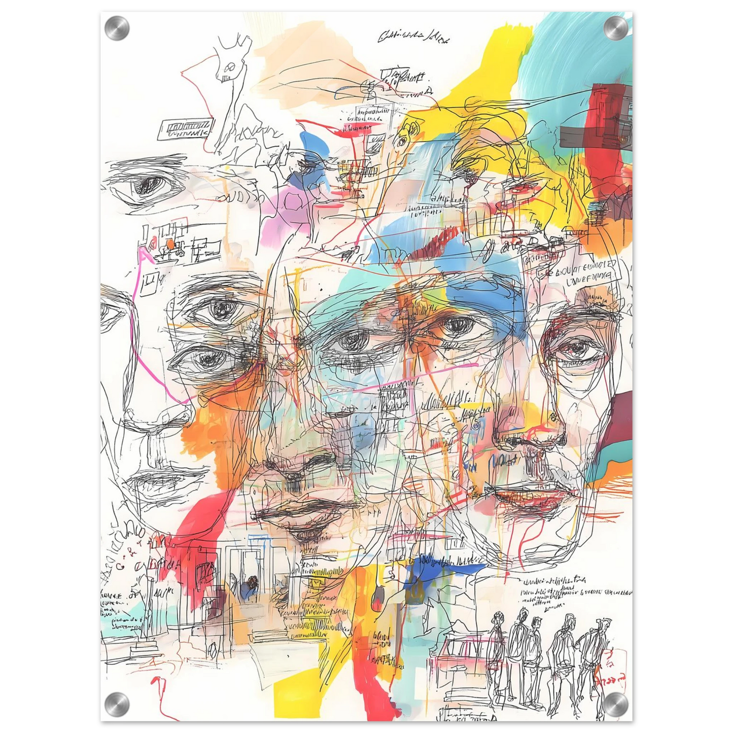 Carnet de Visages — tableau plexiglas — vue 4 — art mural STNCL