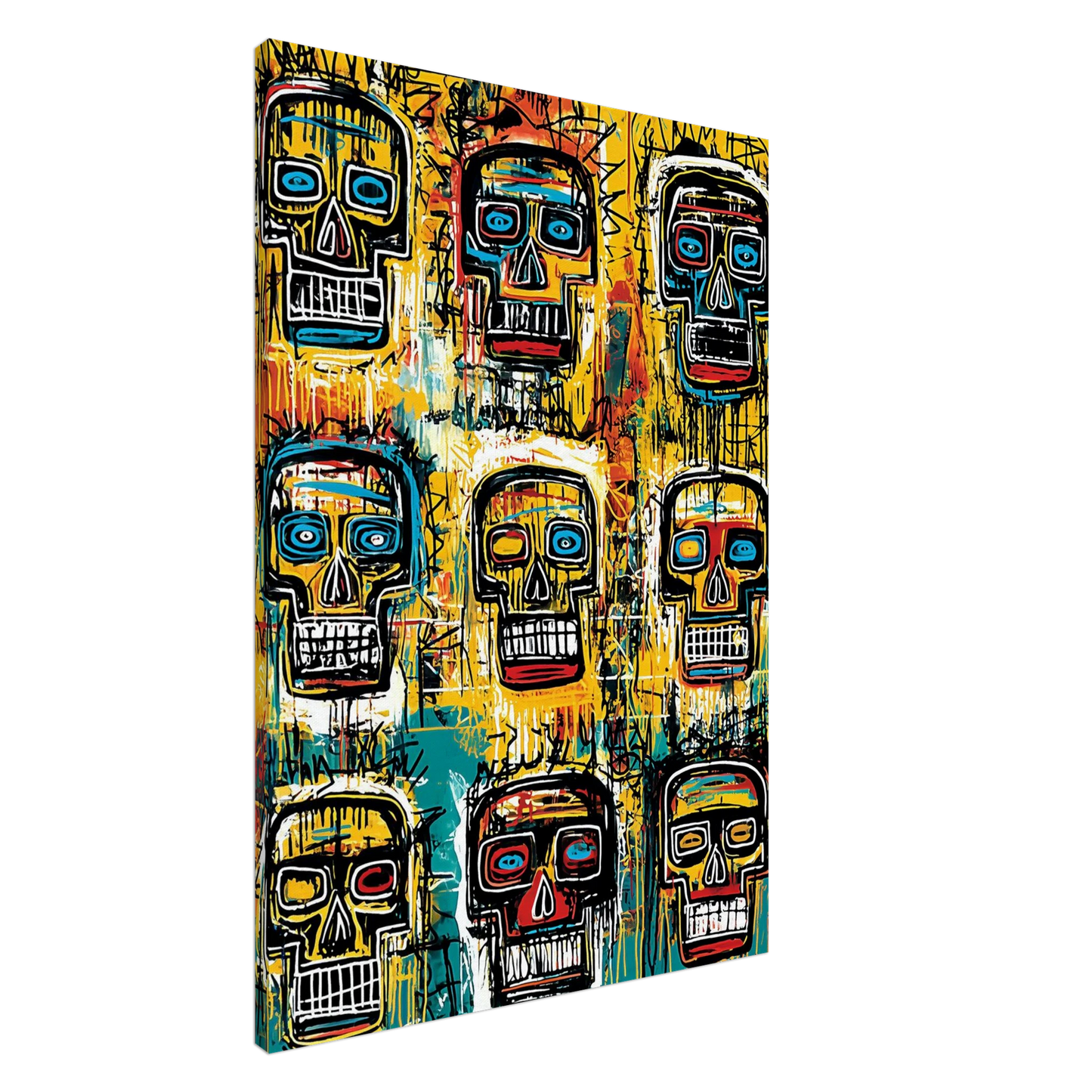 Crânes en Choeur Vibrant — tableau sur toile — art mural STNCL