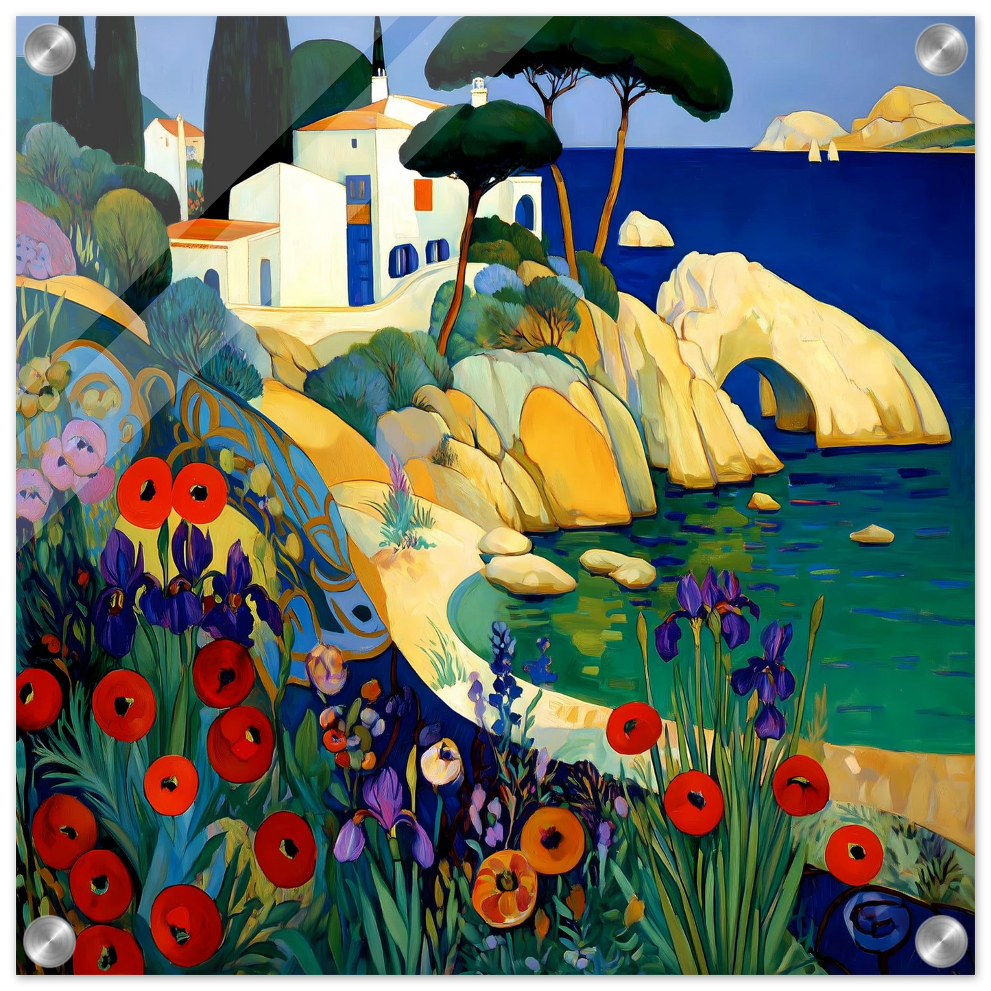 La Crique aux Coquelicots — tableau plexiglas — vue 4 — art mural STNCL