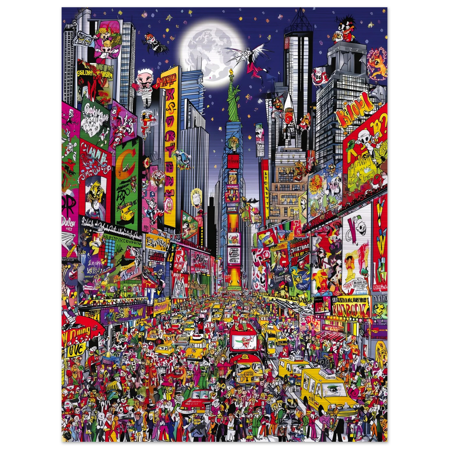 Times Square en Fête — tableau aluminium — vue 2 — art mural STNCL