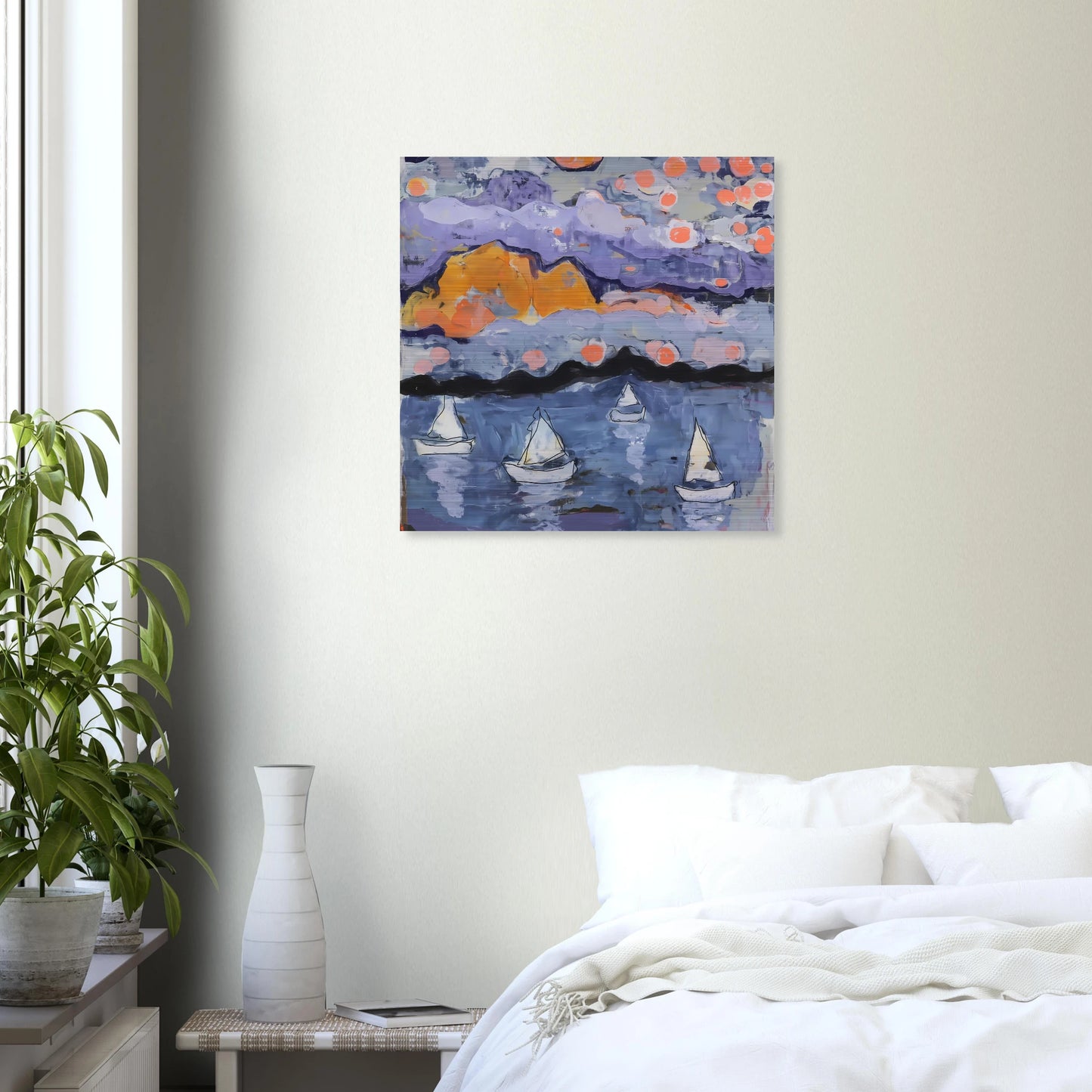 Voiles dans la Baie — tableau aluminium — vue 6 — art mural STNCL