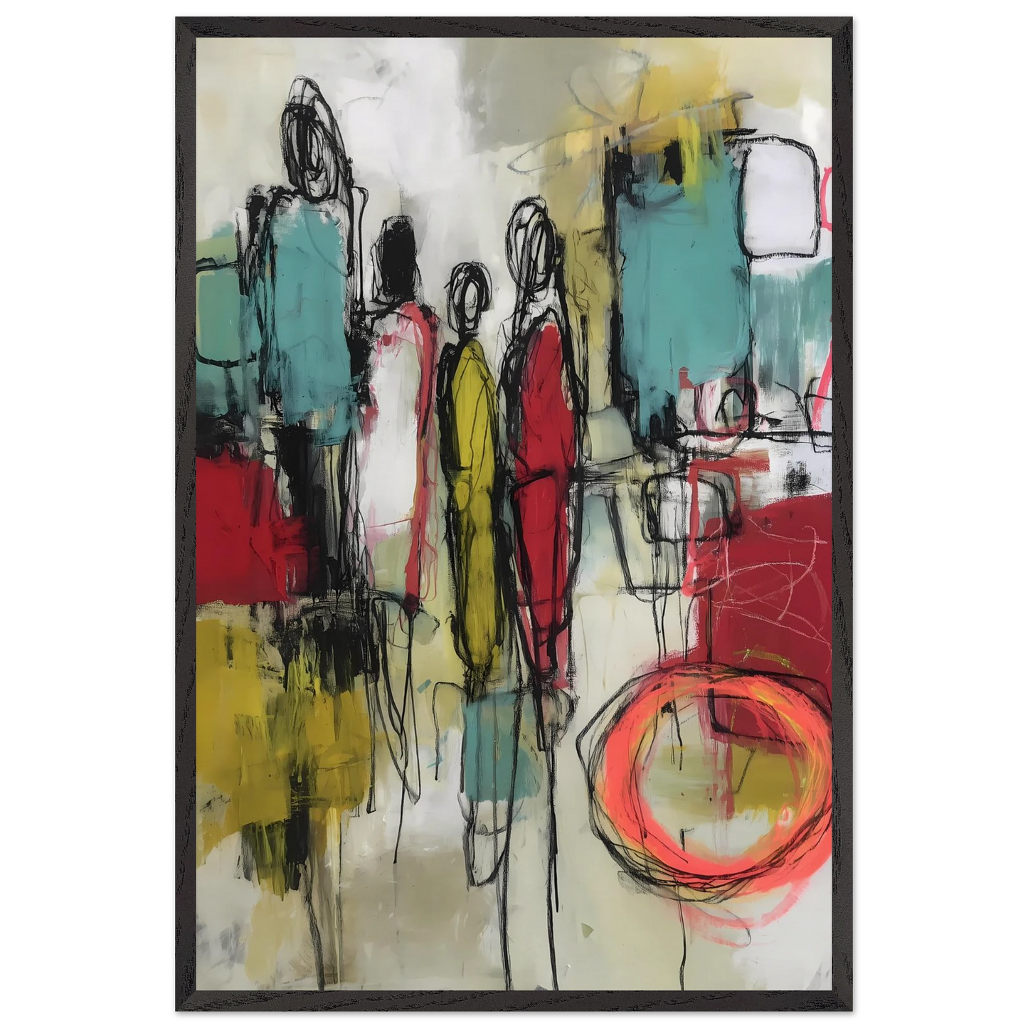 Sédiments d'un Été Brûlé — tableau encadré bois — vue 2 — art mural STNCL