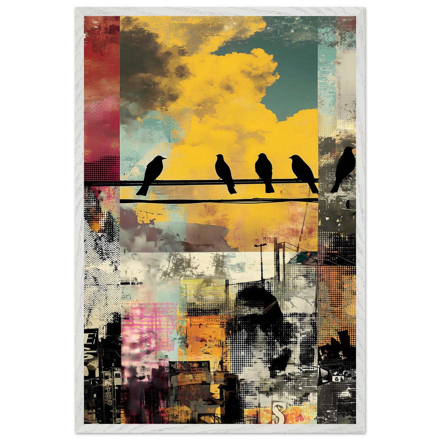 Perchoir Urbain — tableau encadre bois — vue 7 — art mural STNCL