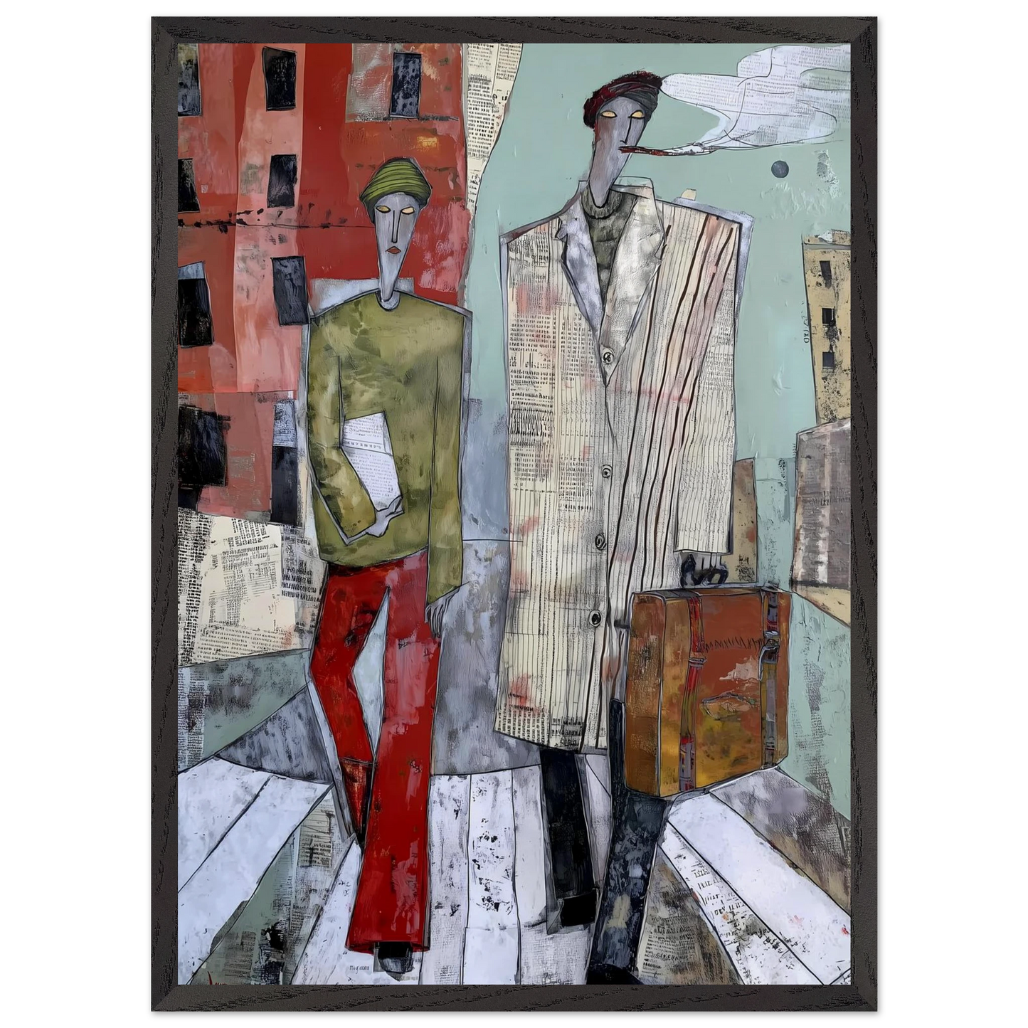 Les Voyageurs — tableau encadré bois — vue 10 — art mural STNCL