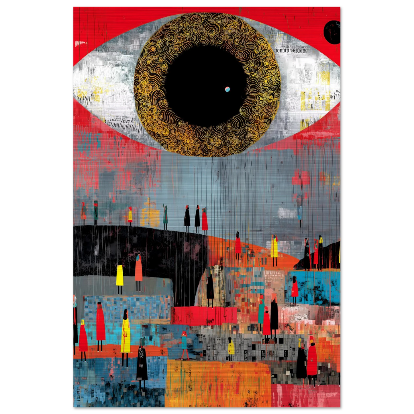 L'Oeil et la Foule — tableau aluminium — vue 3 — art mural STNCL