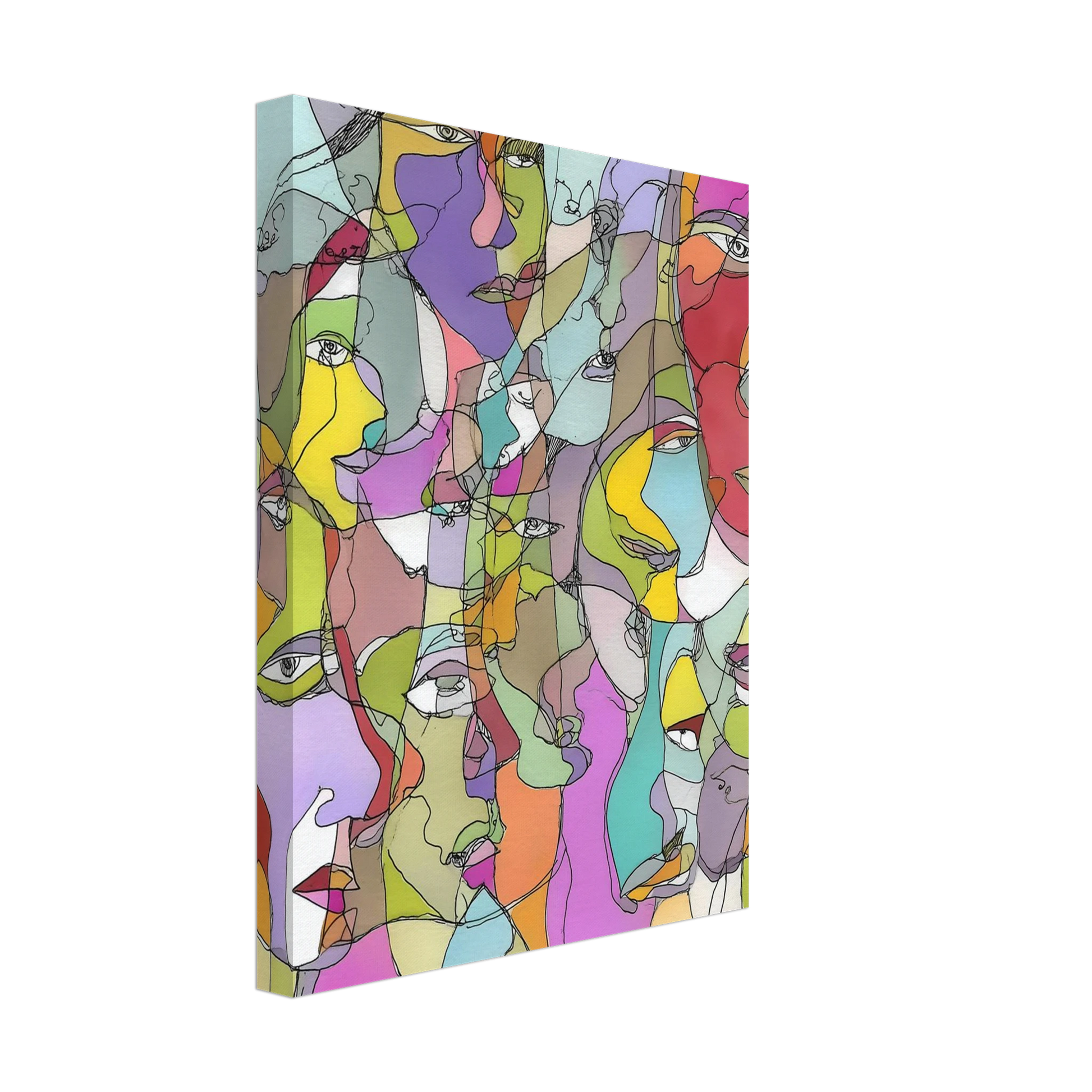 Visages Entrelacés — tableau sur toile — vue 4 — art mural STNCL