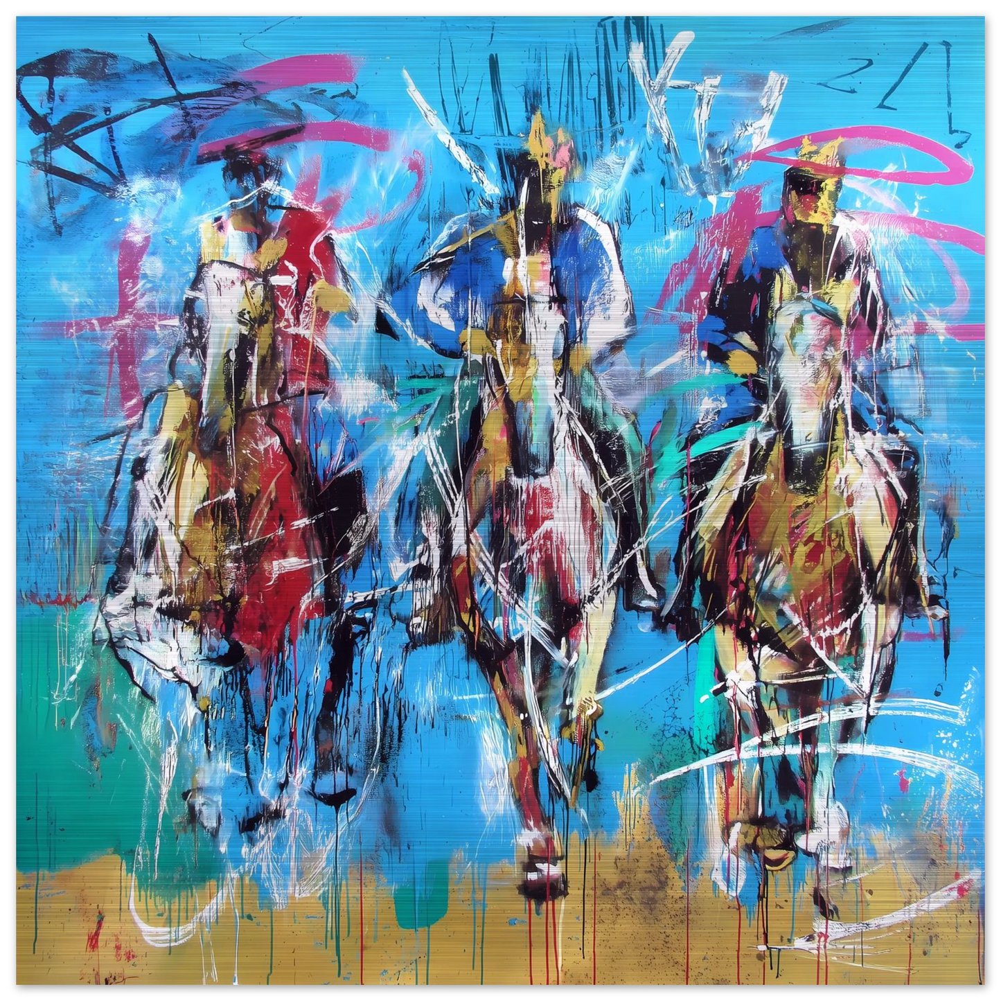 Trois Cavaliers — tableau aluminium — art mural STNCL
