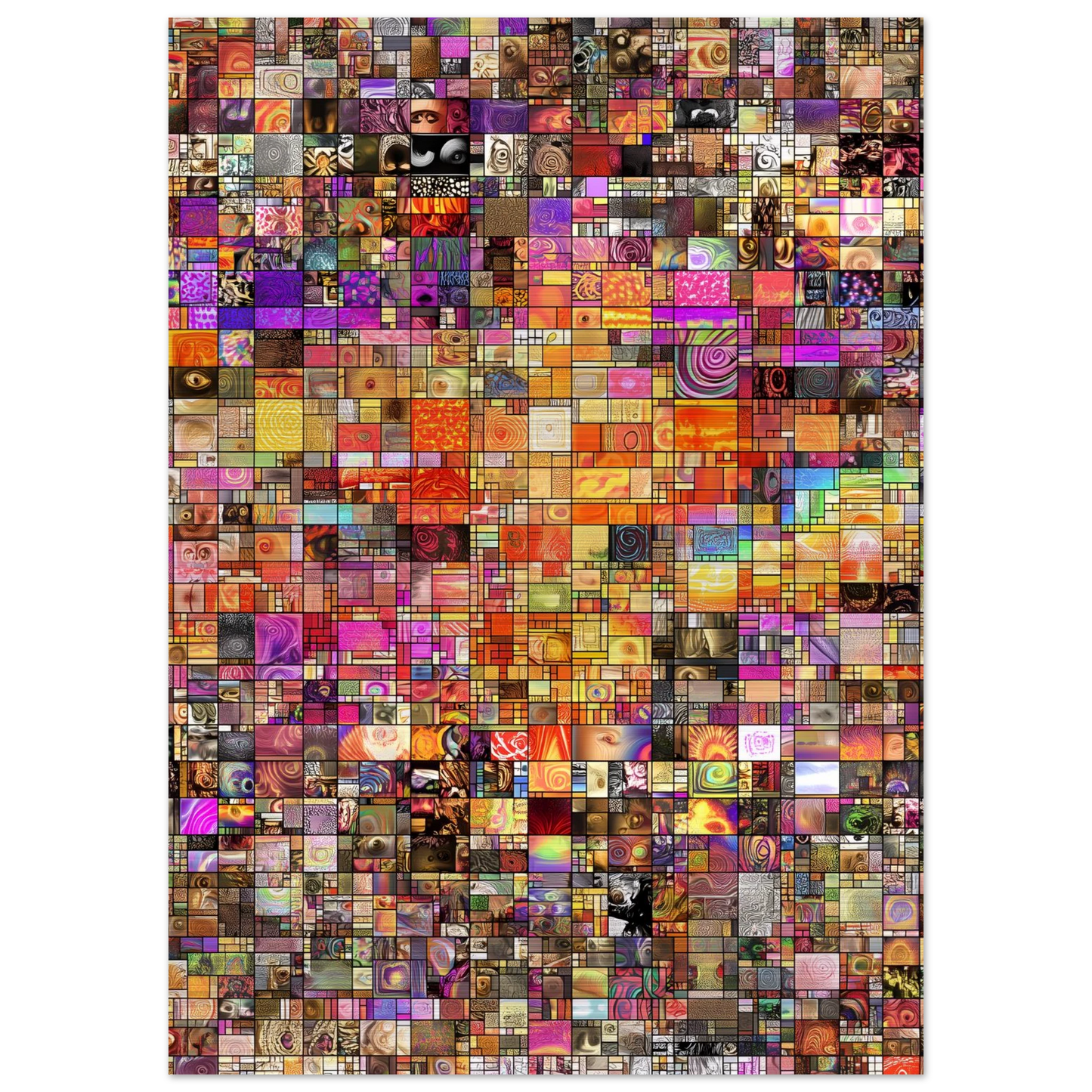 Mosaïque des Mille Mondes — tableau aluminium — vue 4 — art mural STNCL