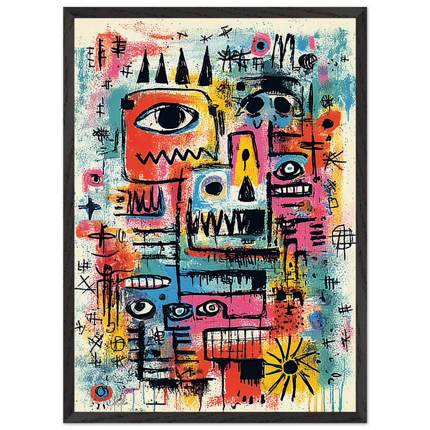 Tribu Primitive — tableau encadre bois — vue 10 — art mural STNCL