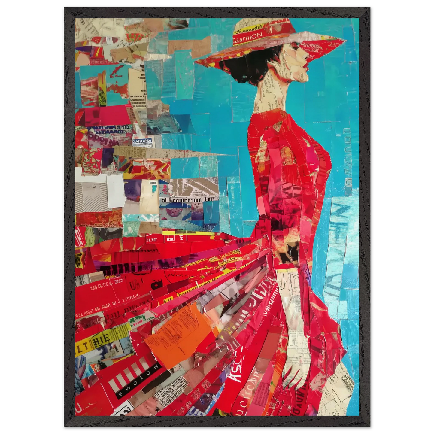 La Robe Rouge — tableau encadré bois — vue 10 — art mural STNCL