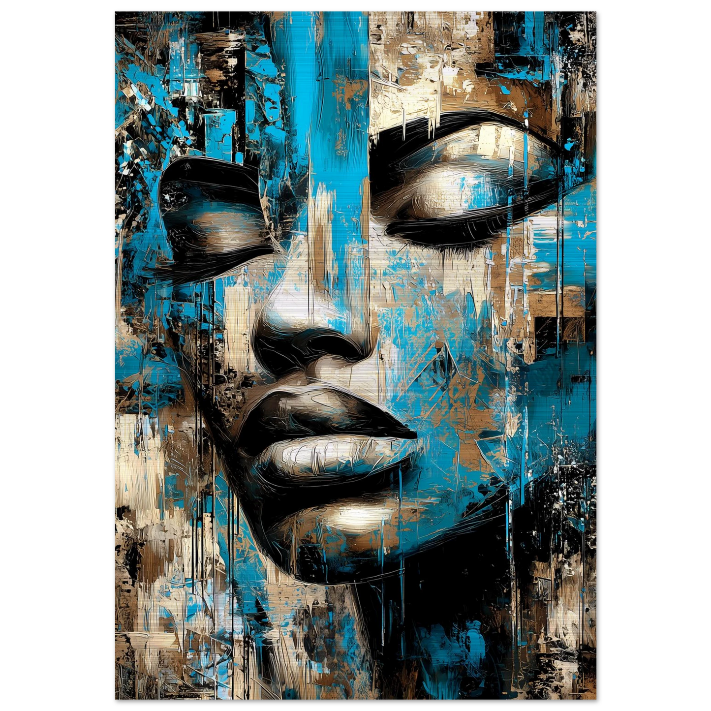 Bleu et Or — tableau aluminium — art mural STNCL