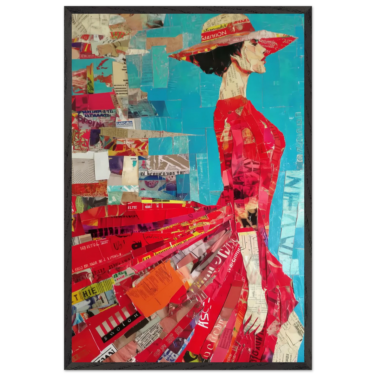 La Robe Rouge — tableau encadré bois — vue 2 — art mural STNCL