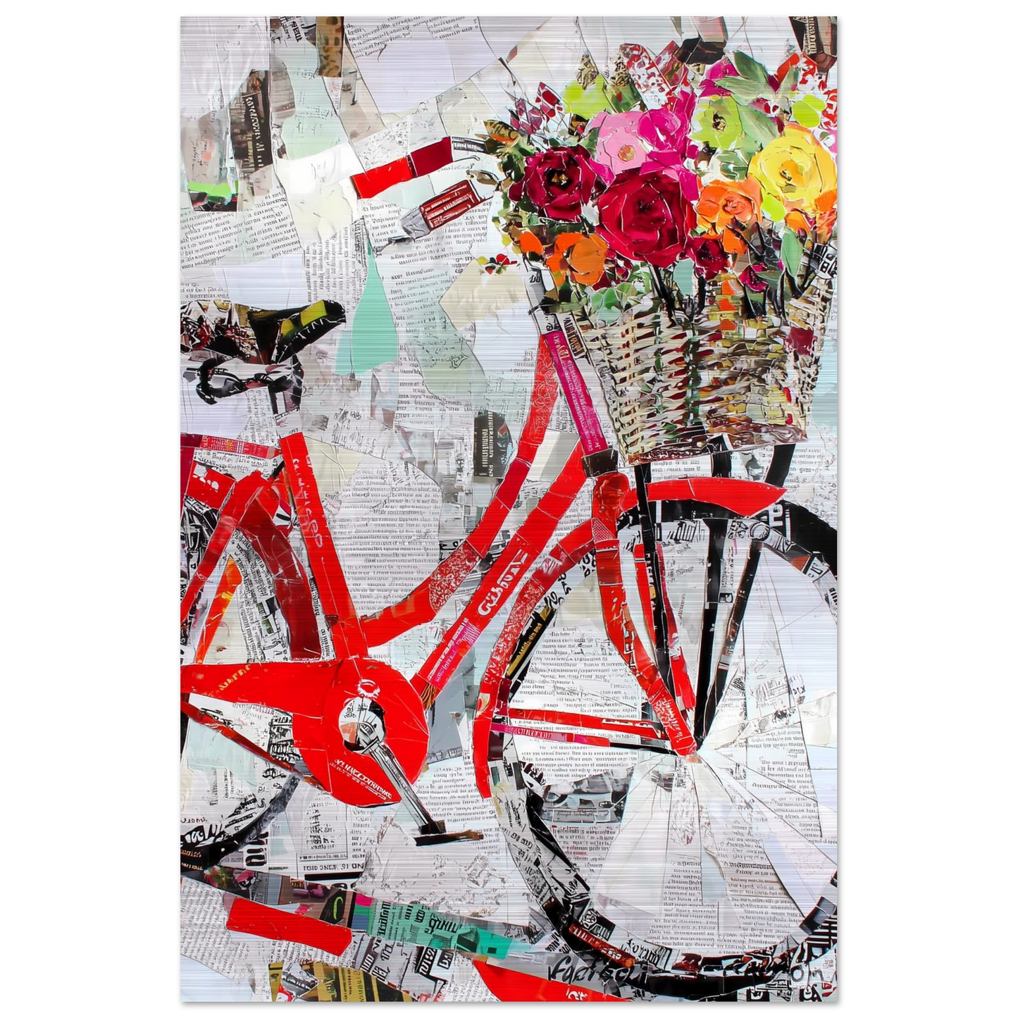 Le Vélo Fleuri — tableau aluminium — vue 3 — art mural STNCL